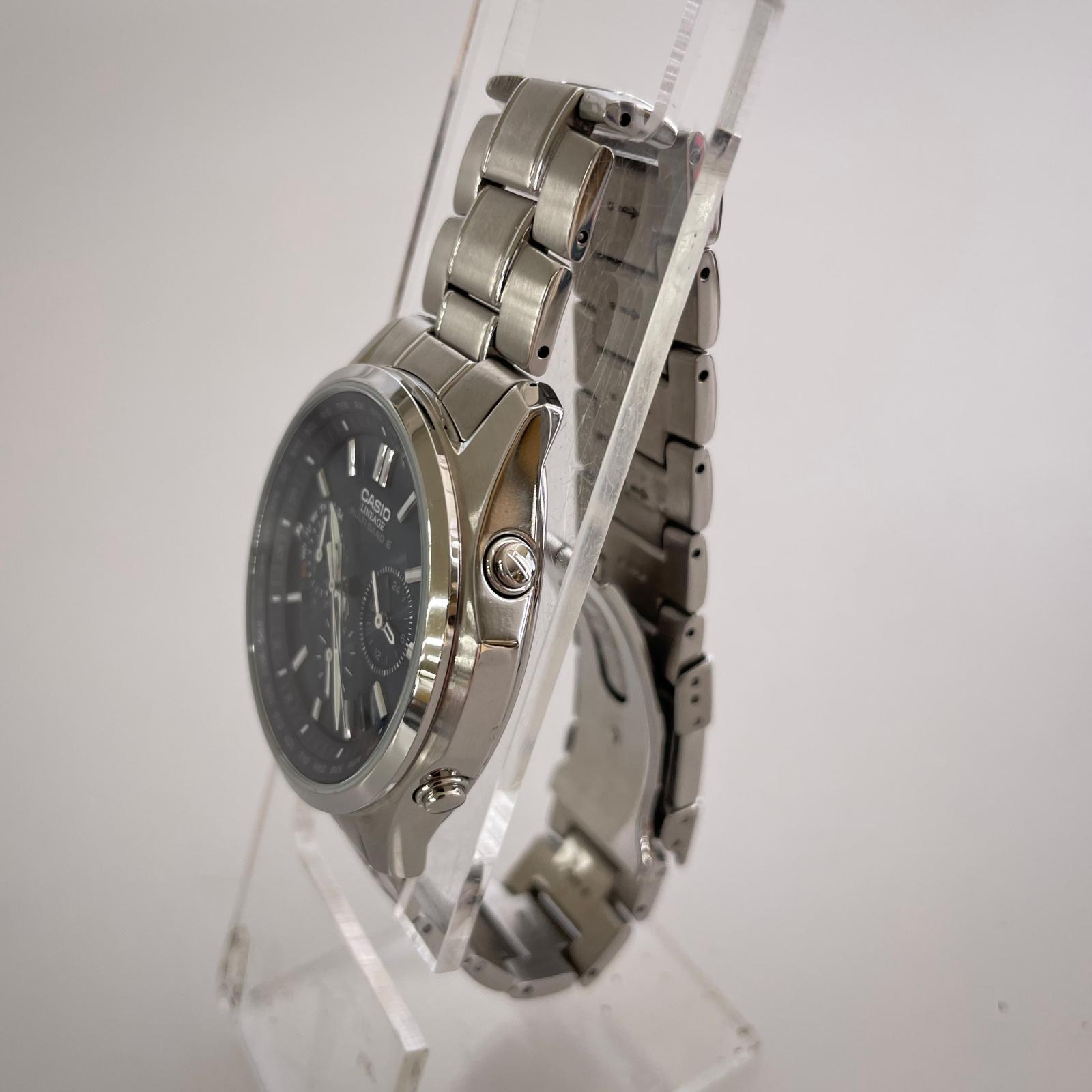 腕時計 LINEAGE 電波ソーラー クロノグラフ LIW-M610D-2AJF 紺 フルメタル