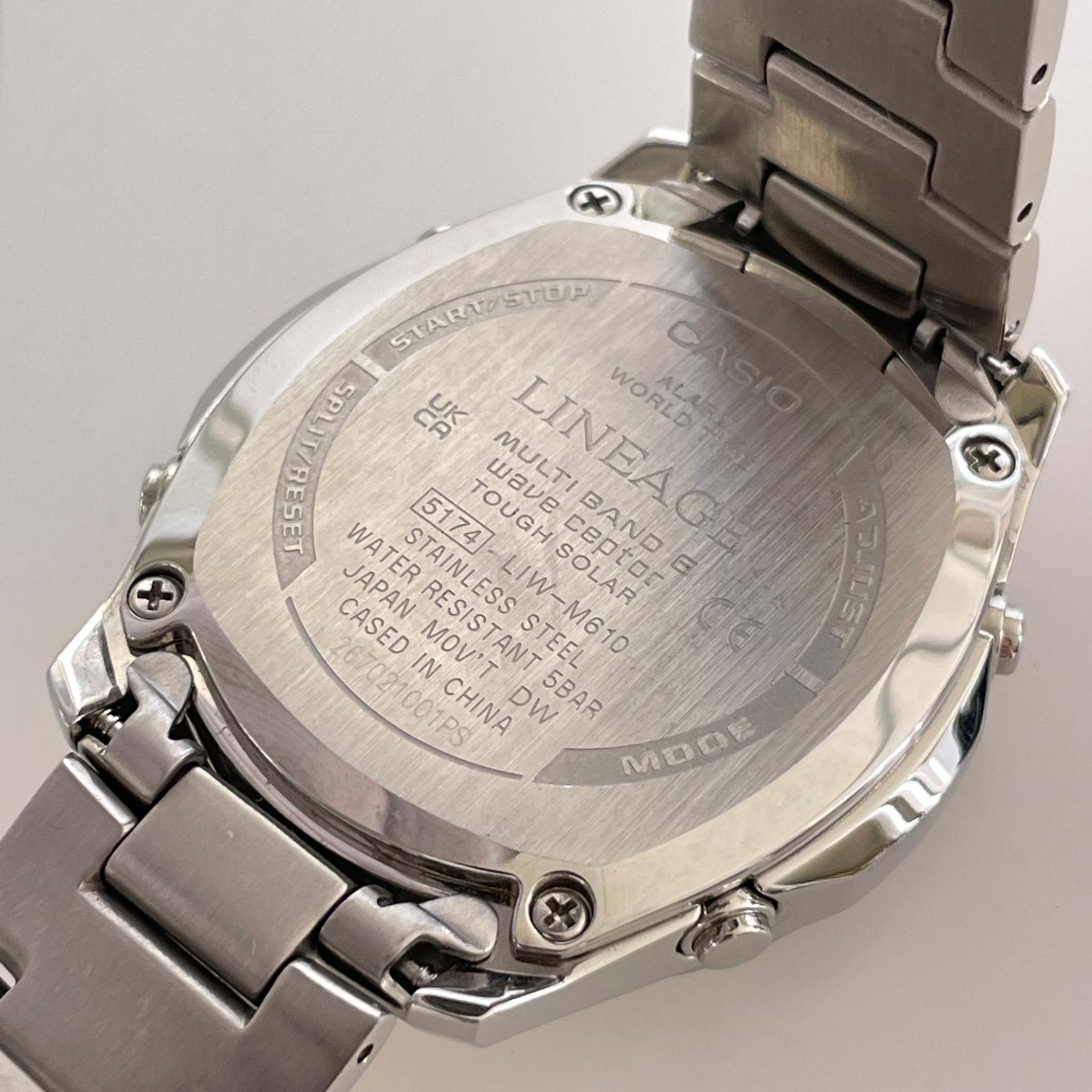 腕時計 LINEAGE 電波ソーラー クロノグラフ LIW-M610D-2AJF 紺 フルメタル