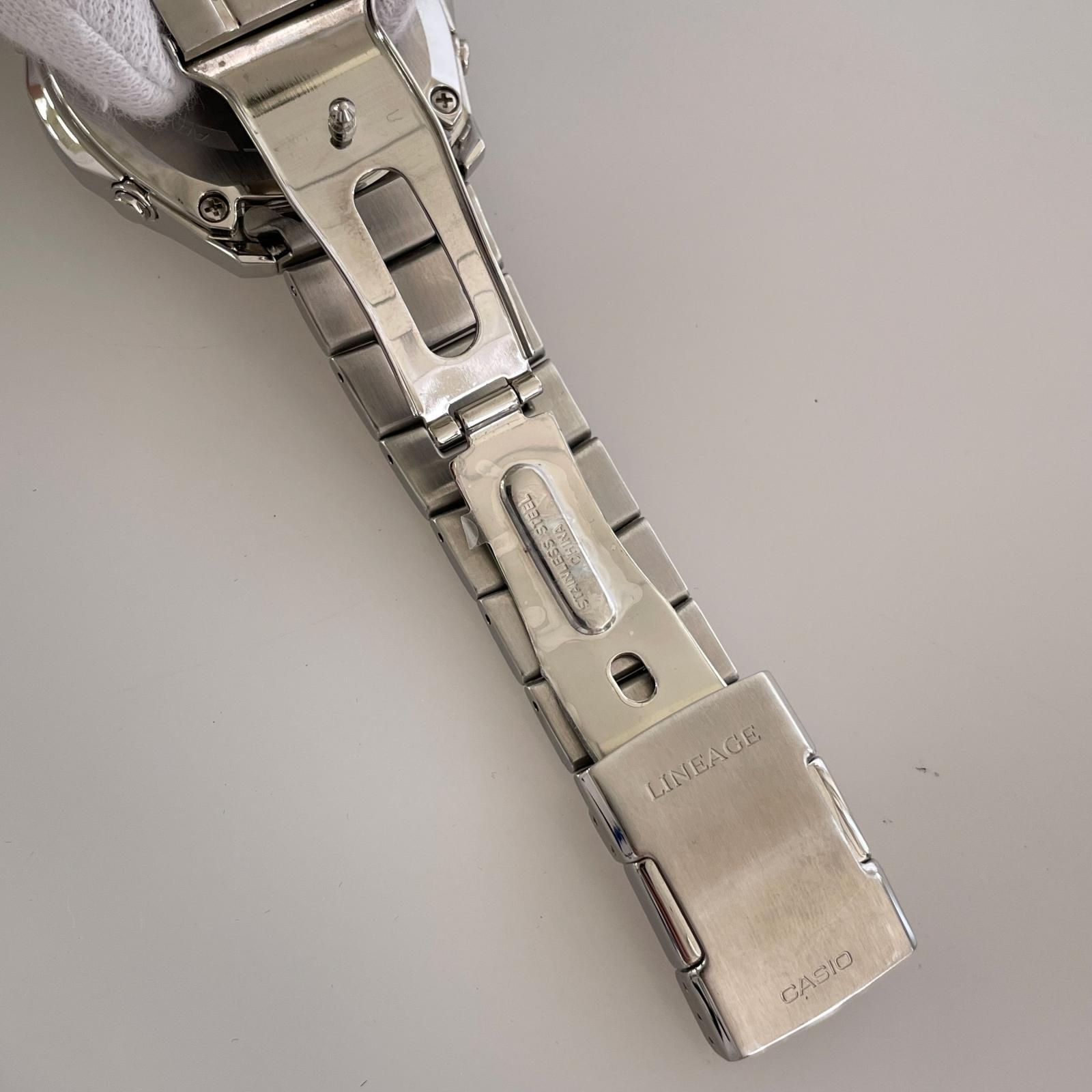 腕時計 LINEAGE 電波ソーラー クロノグラフ LIW-M610D-2AJF 紺 フルメタル