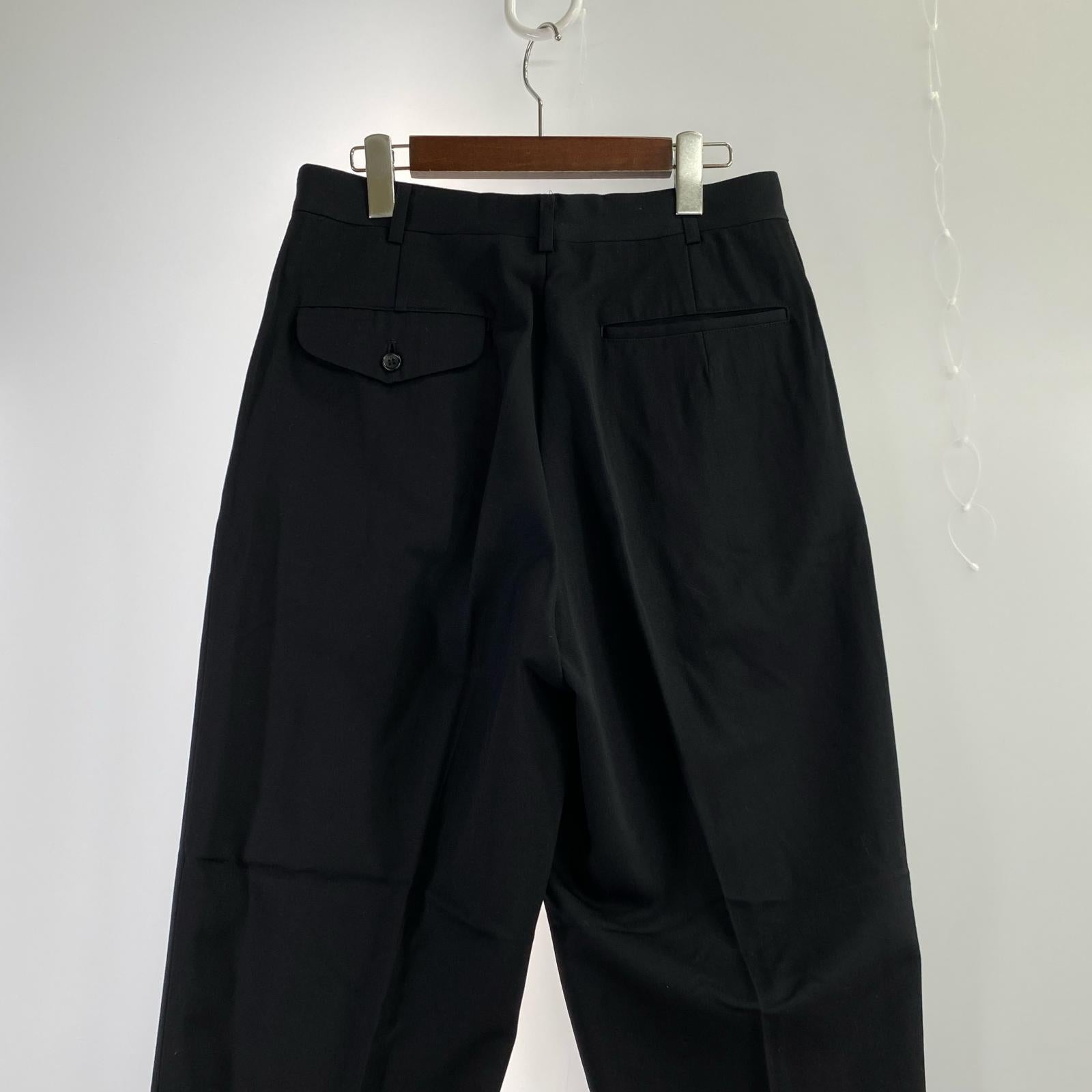 パンツ COMME des GARCONS HOMME PLUS 90s 裾ジップ ウールギャバスラックス M ブラック M ブラック