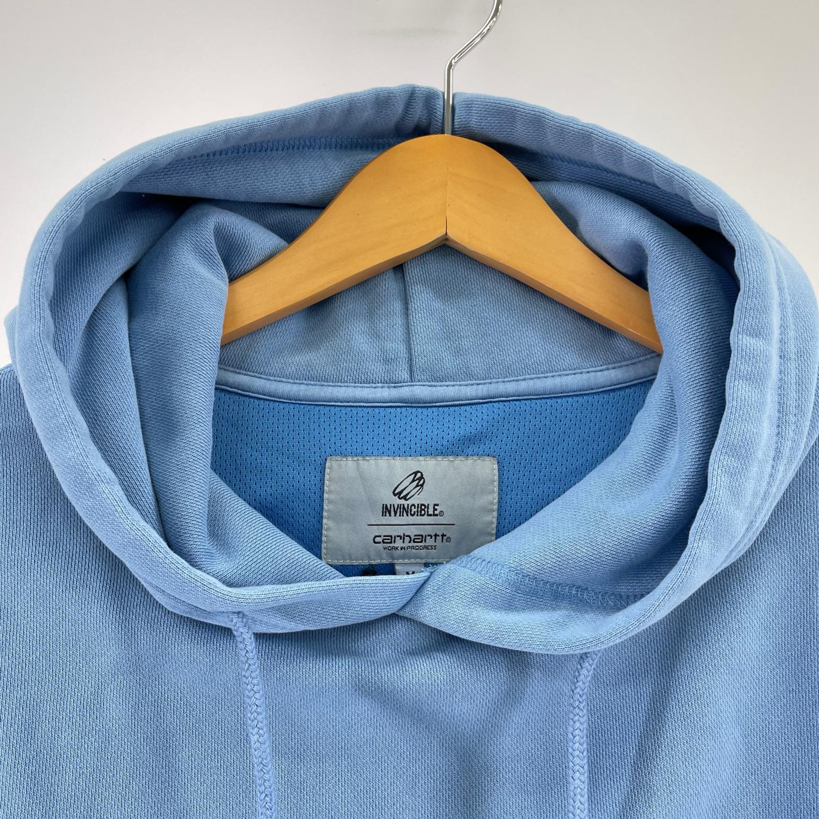 パーカー INVINCIBLE/PIGMENT DYED/水色 M