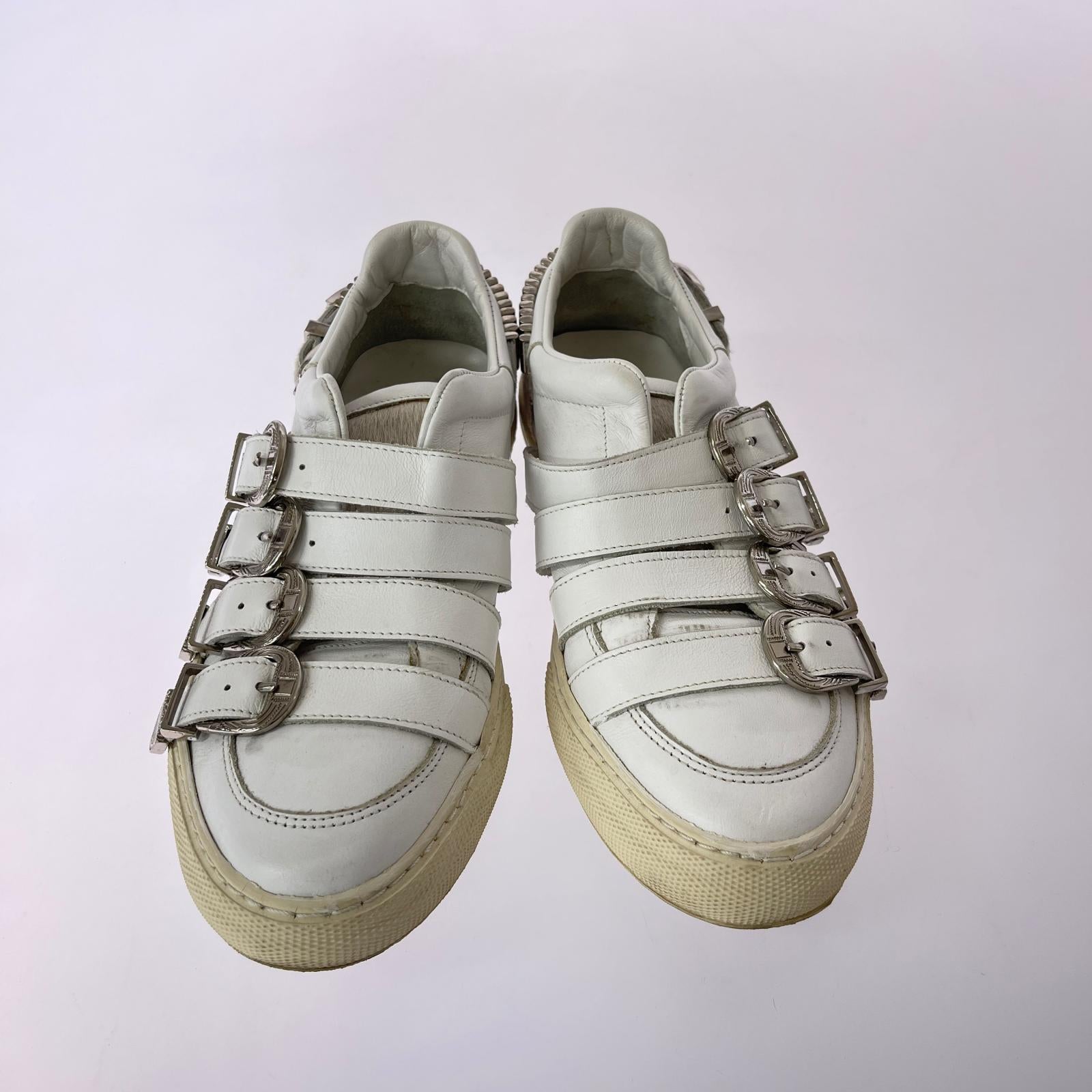 スニーカー ×BEAMS メタルバングルレザースニーカー23.5 ホワイト