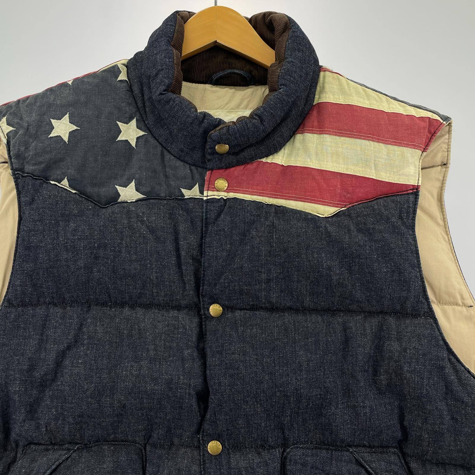 ダウンベスト Denim&Supply 星条旗柄 ブルー
