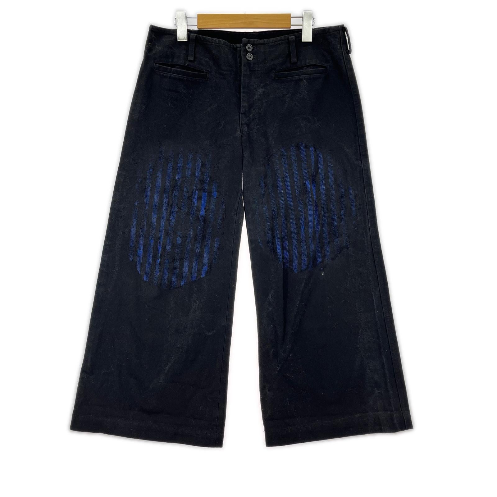 パンツ Painted Stripe Wide Pants 黒 (M) M ブラック
