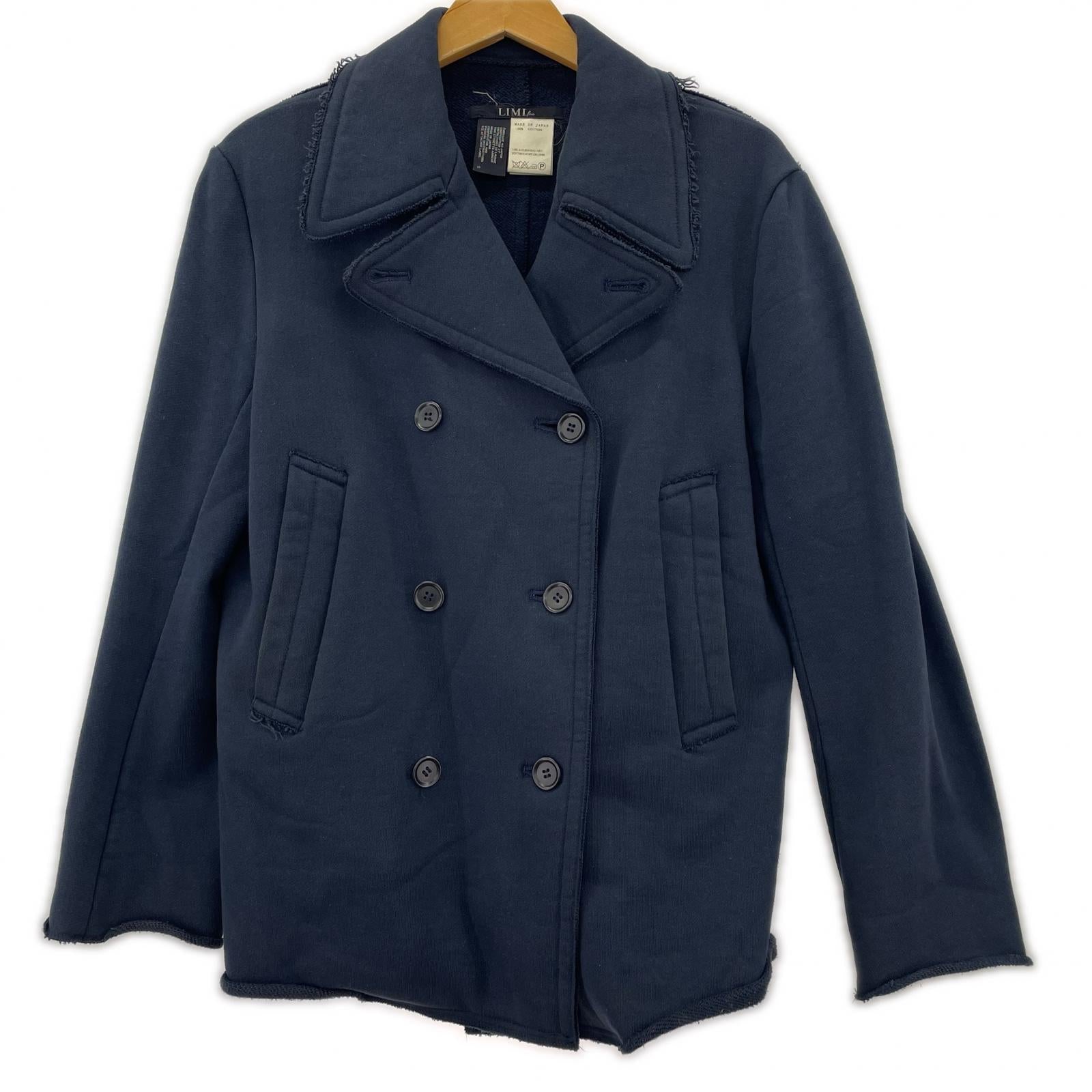 ジャケット Cotton Cut Off Pea Coat 紺 (S) S ネイビー