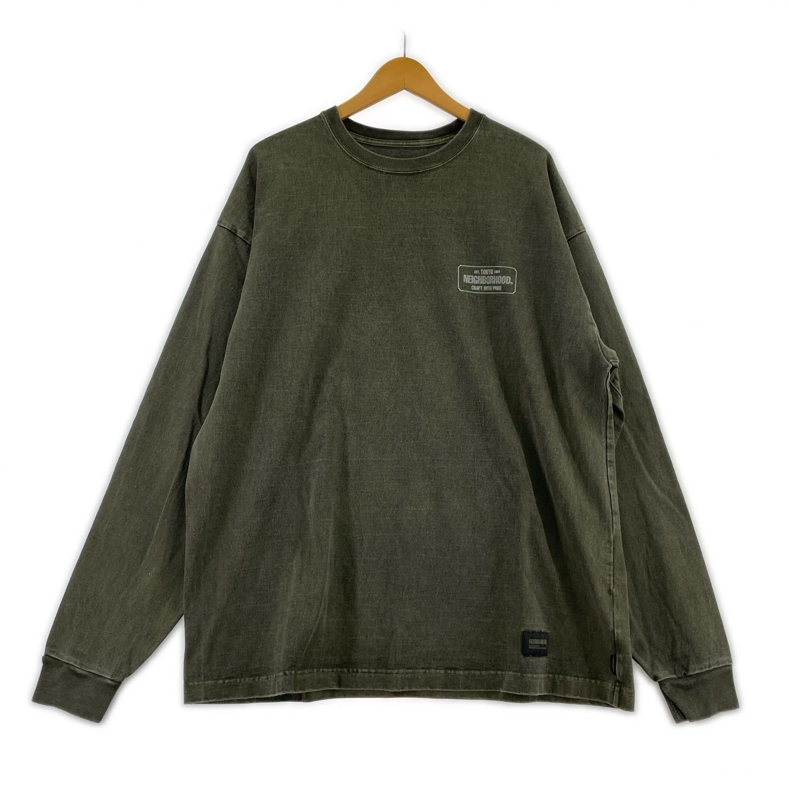 長袖Tシャツ PIGMENT DYED CREWNECK LS L カーキ