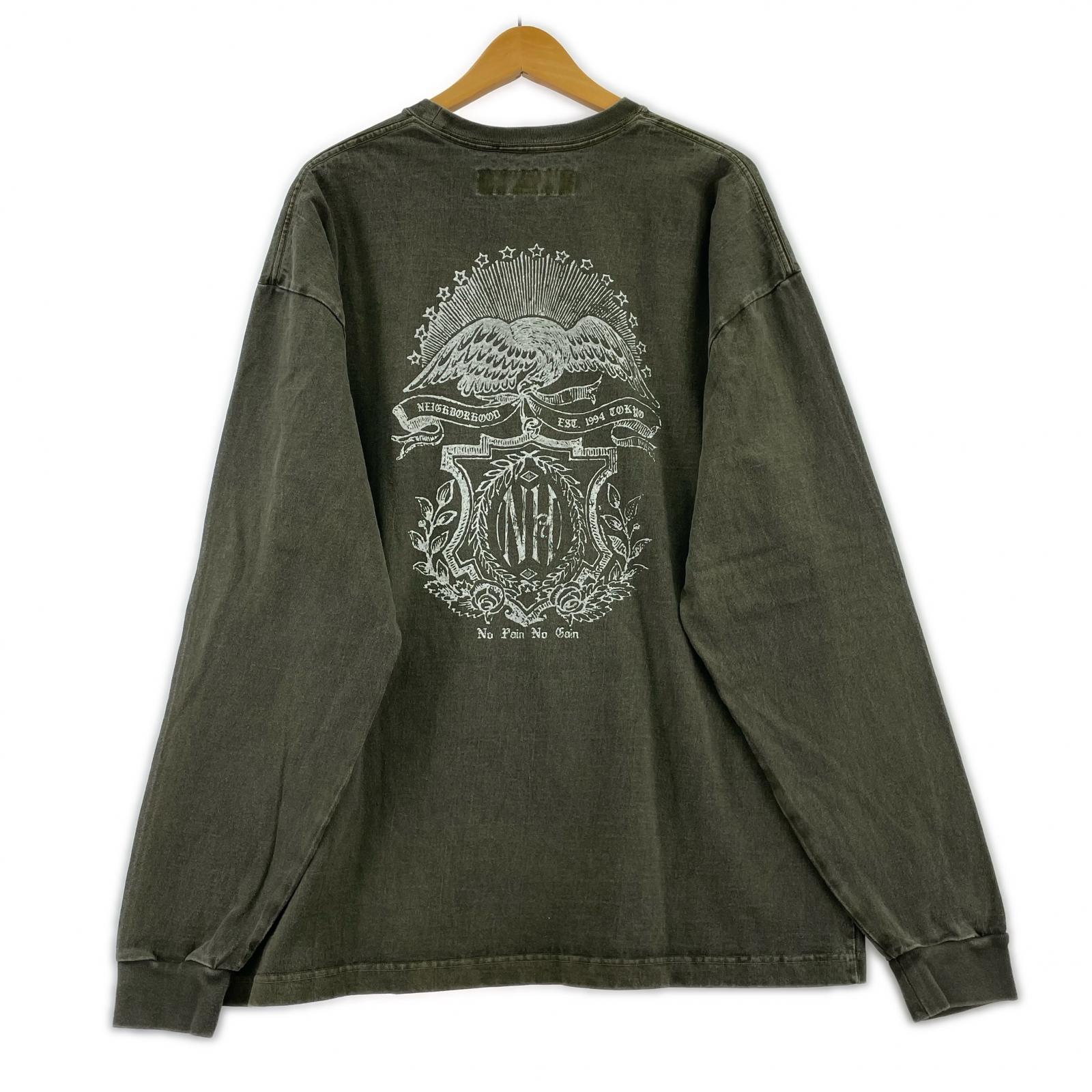 長袖Tシャツ PIGMENT DYED CREWNECK LS L カーキ