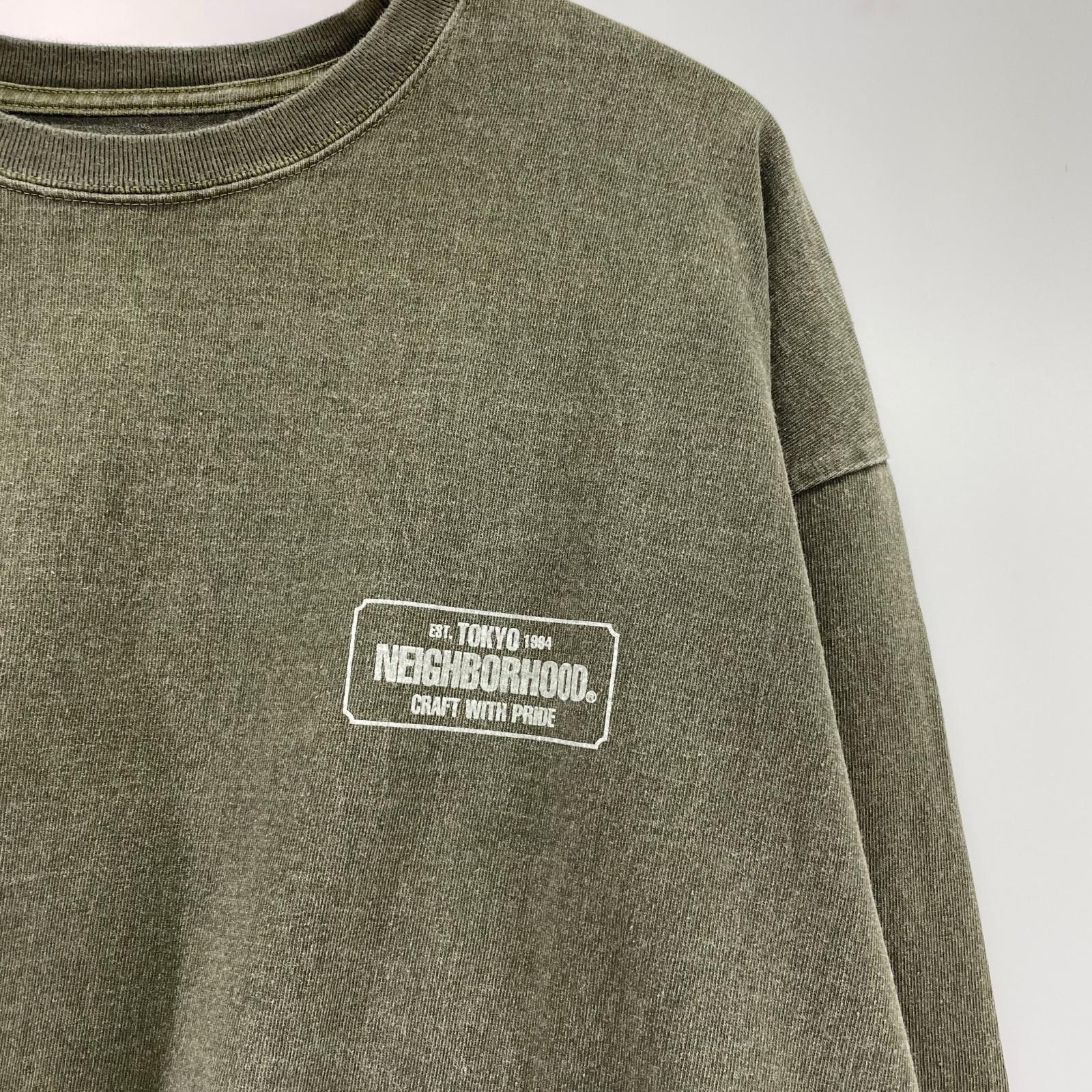 長袖Tシャツ PIGMENT DYED CREWNECK LS L カーキ