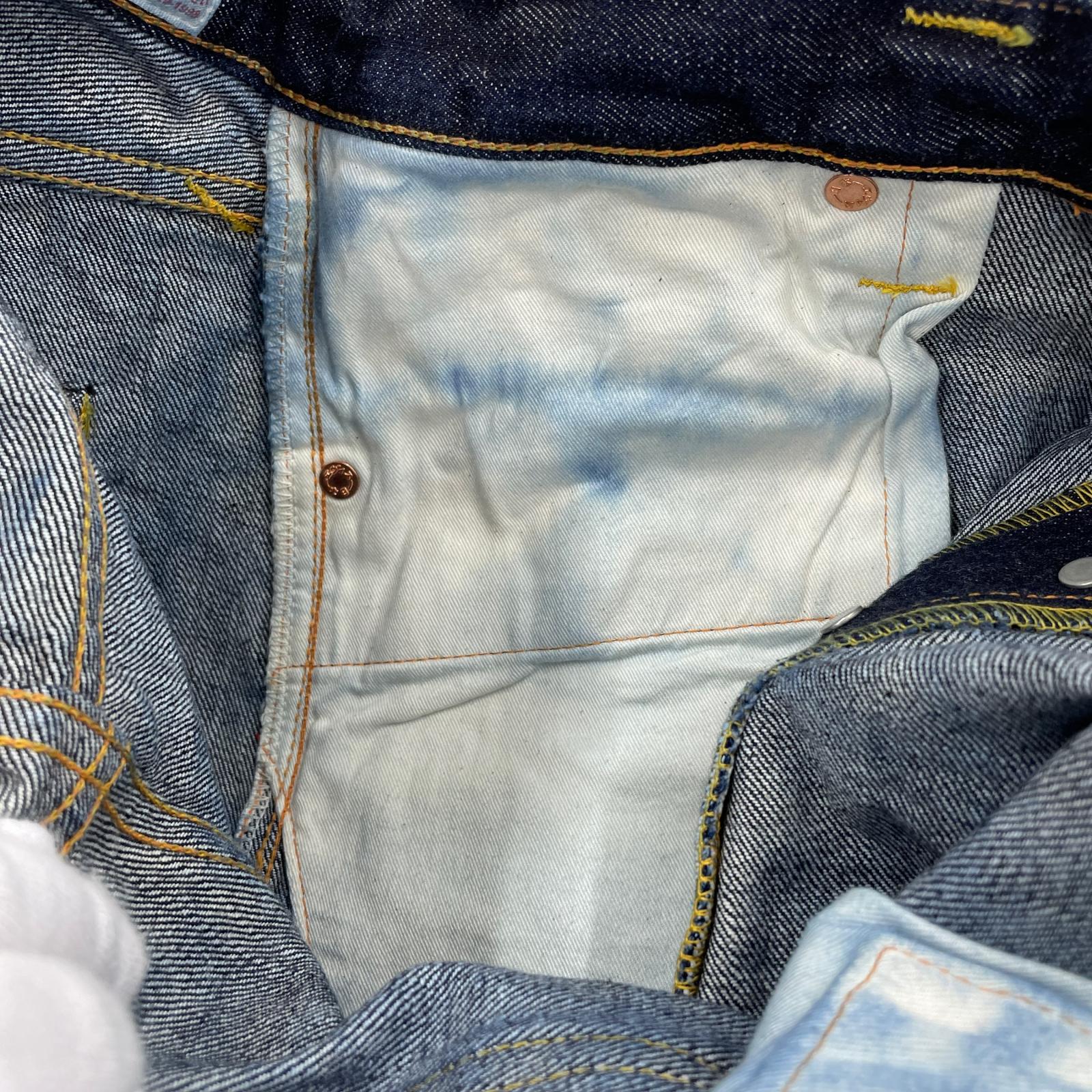 デニムパンツ EVISU No.2 Lot.2000T やまねっち W40 40 ネイビー