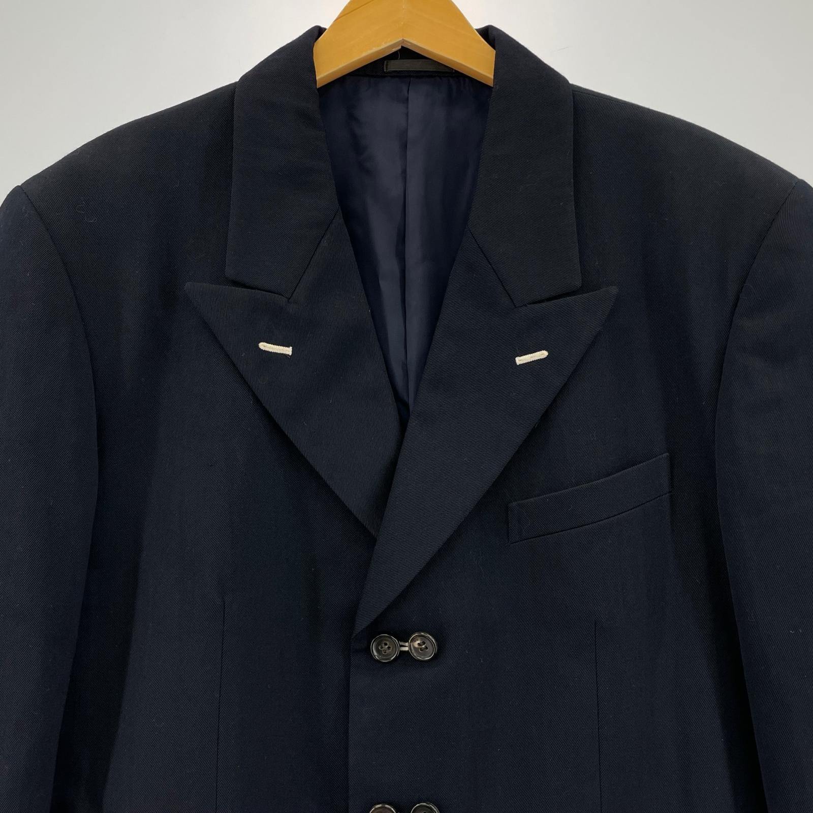 ジャケット COMME des GARCONS HOMME PLUS 80s デザインダブルブレストジャケット M ネイビー M ネイビー