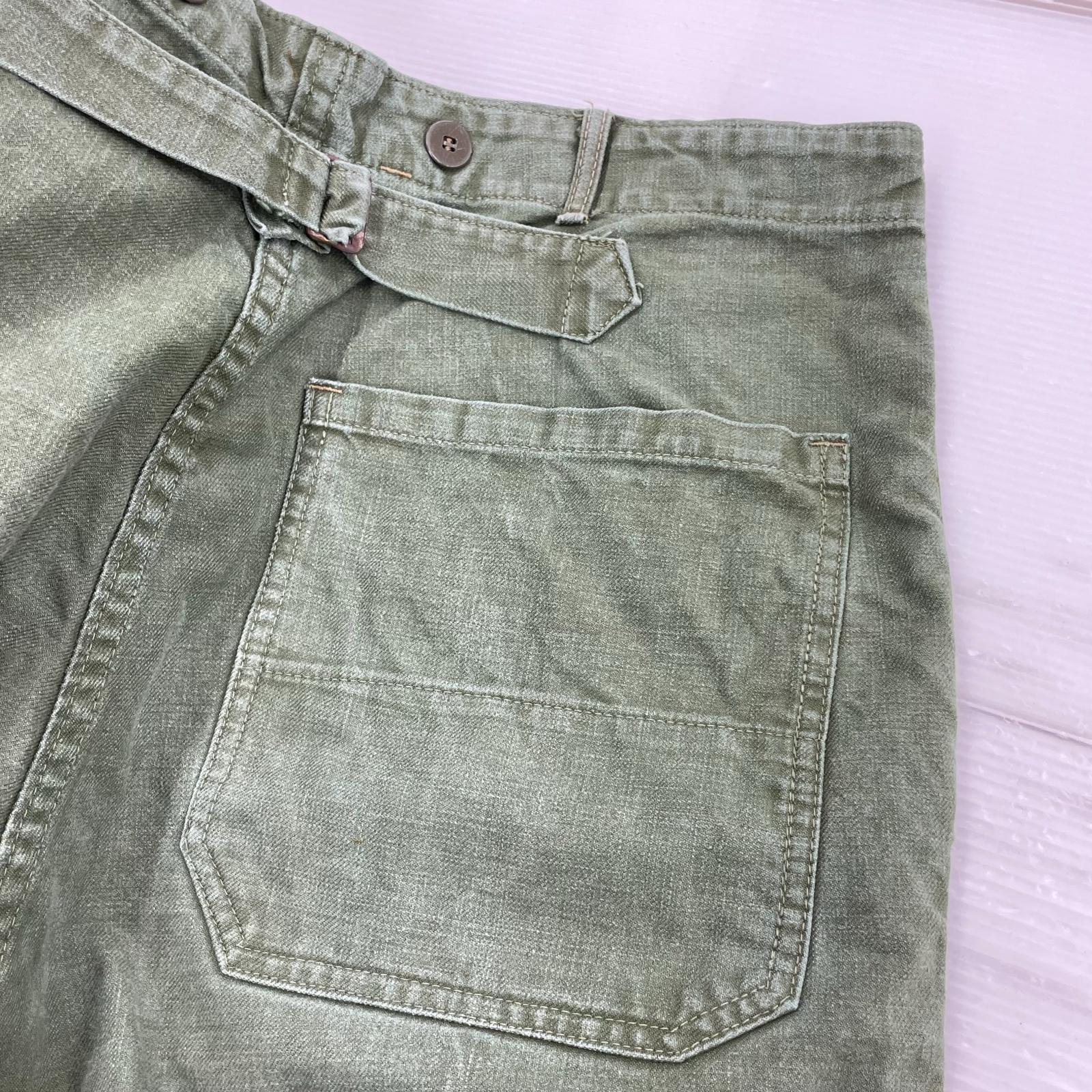 パンツ 40s頃 スウェーデン軍 針刺しシンチバック ワークパンツ カーキ