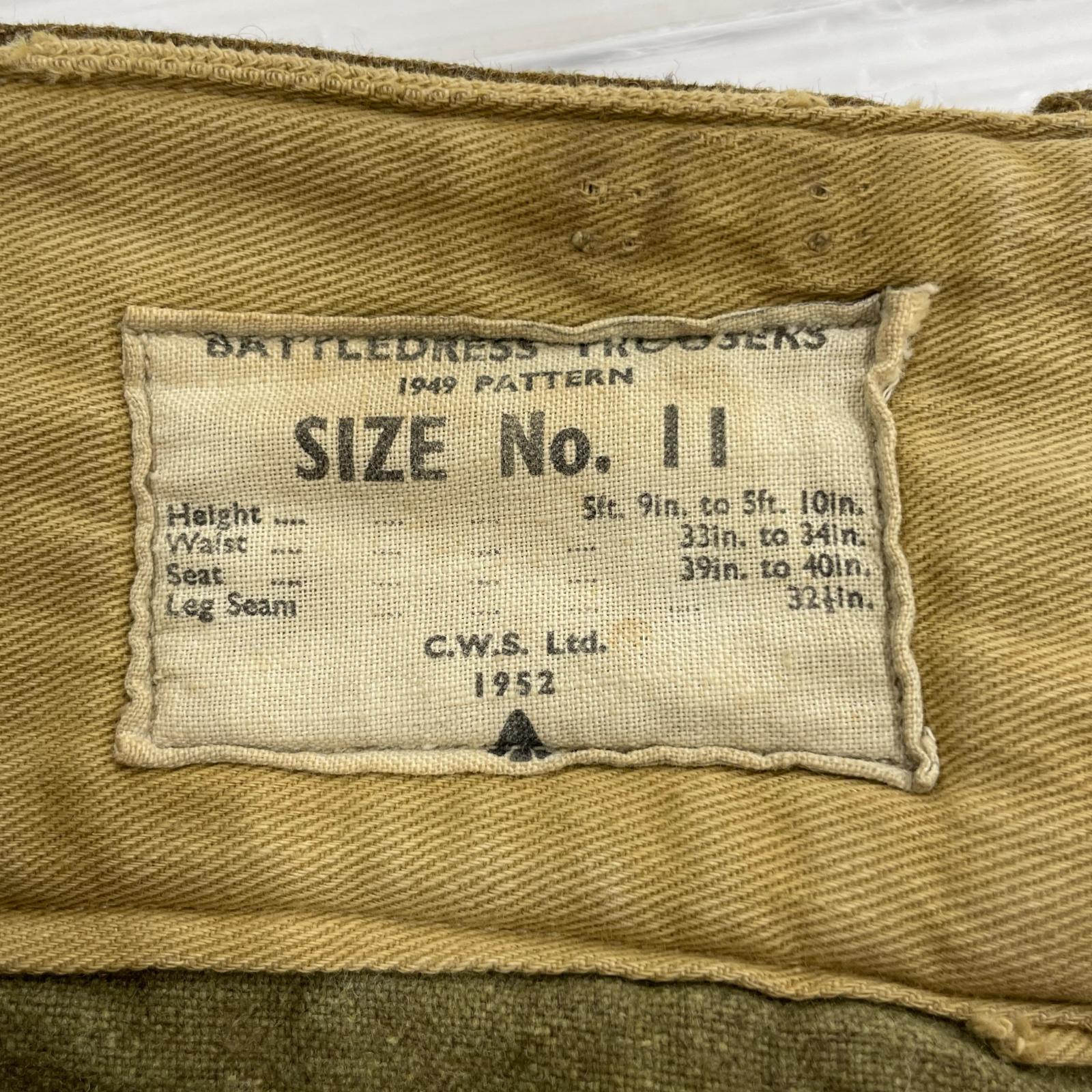 パンツ 50s イギリス軍 1949パターン バトルドレストラウザーズ ブラウン ブラウン
