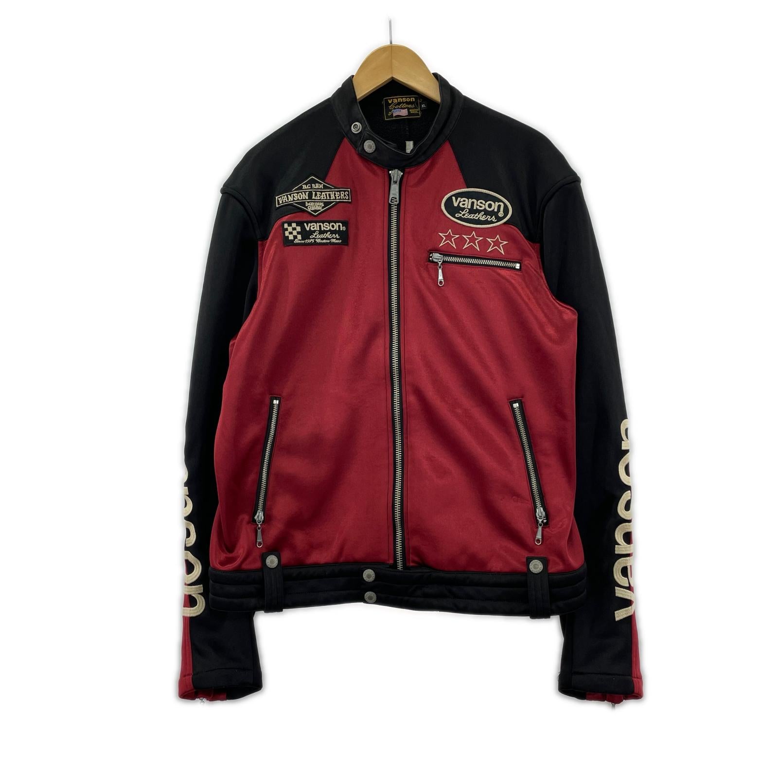 ライダースジャケット ナイロンライダース 赤 (XL) レッド