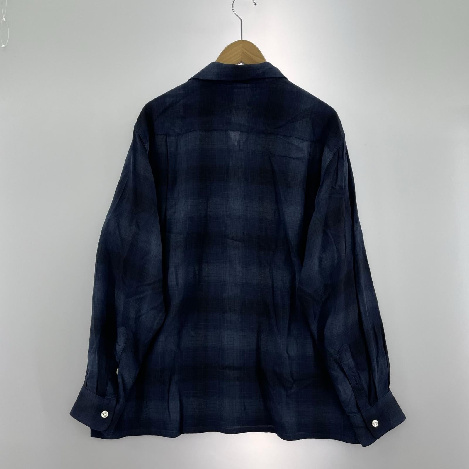 長袖シャツ OMBRE CHECK OPEN COLLAR SHIRT L/S -L L
