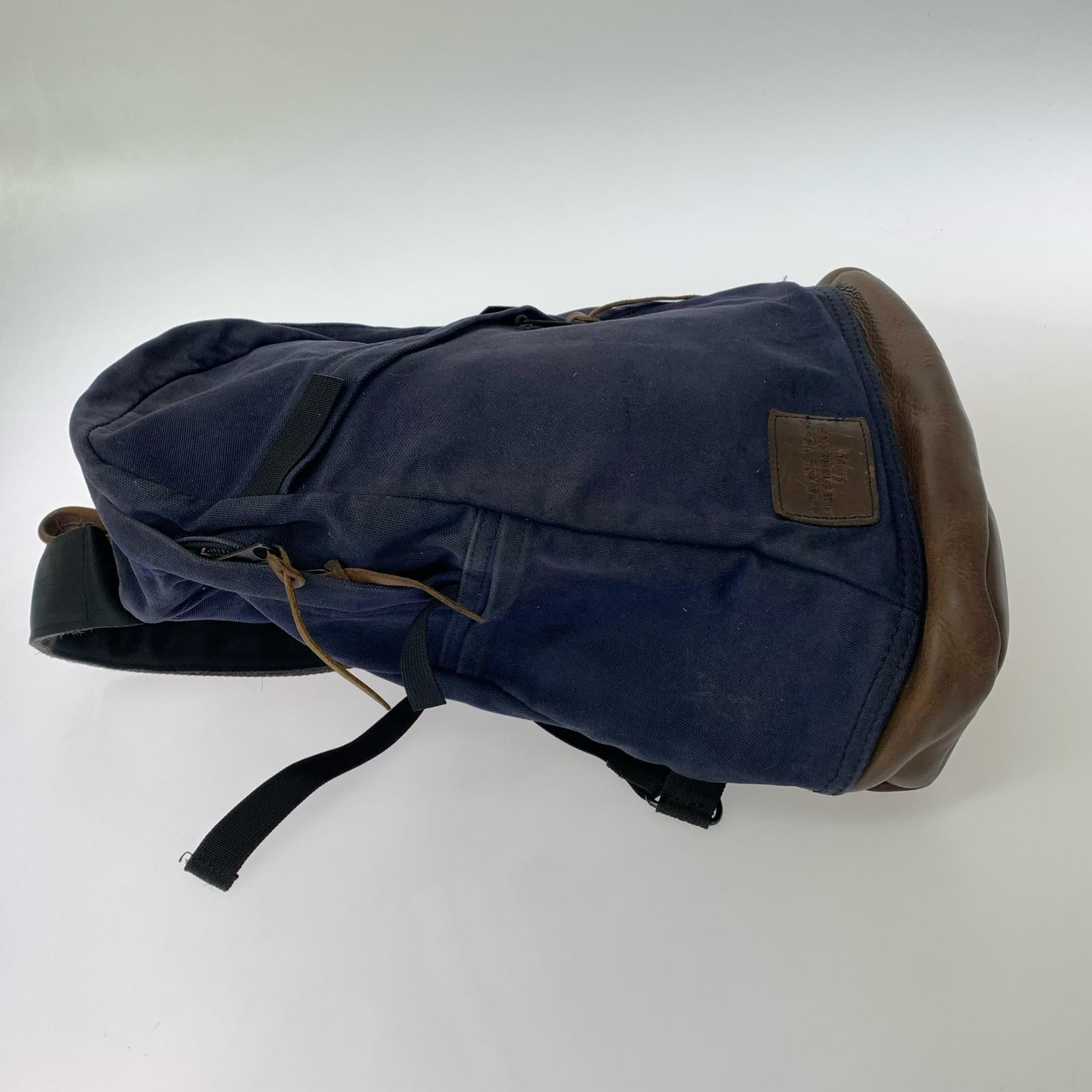リュック・デイパック ALTADENA WORKS キャンバス×レザー バックパック ネイビー×ブラック