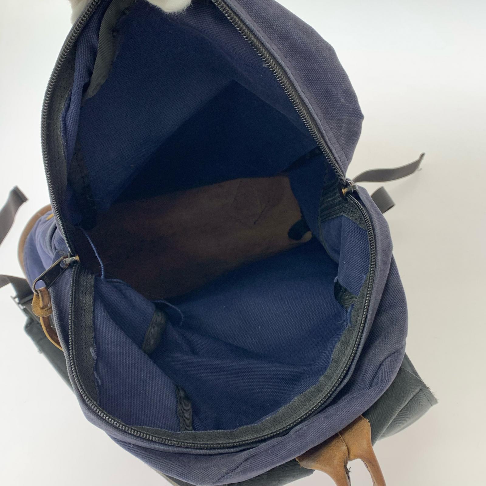 リュック・デイパック ALTADENA WORKS キャンバス×レザー バックパック ネイビー×ブラック