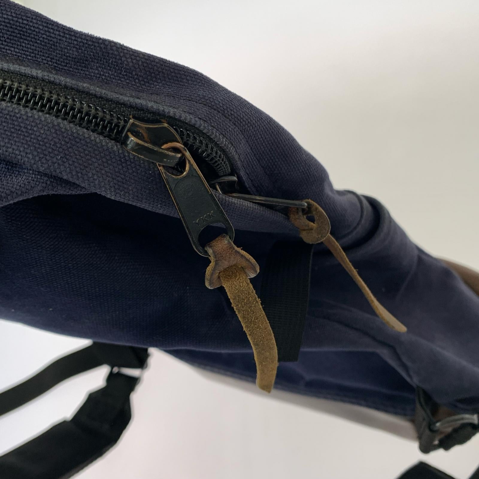 リュック・デイパック ALTADENA WORKS キャンバス×レザー バックパック ネイビー×ブラック