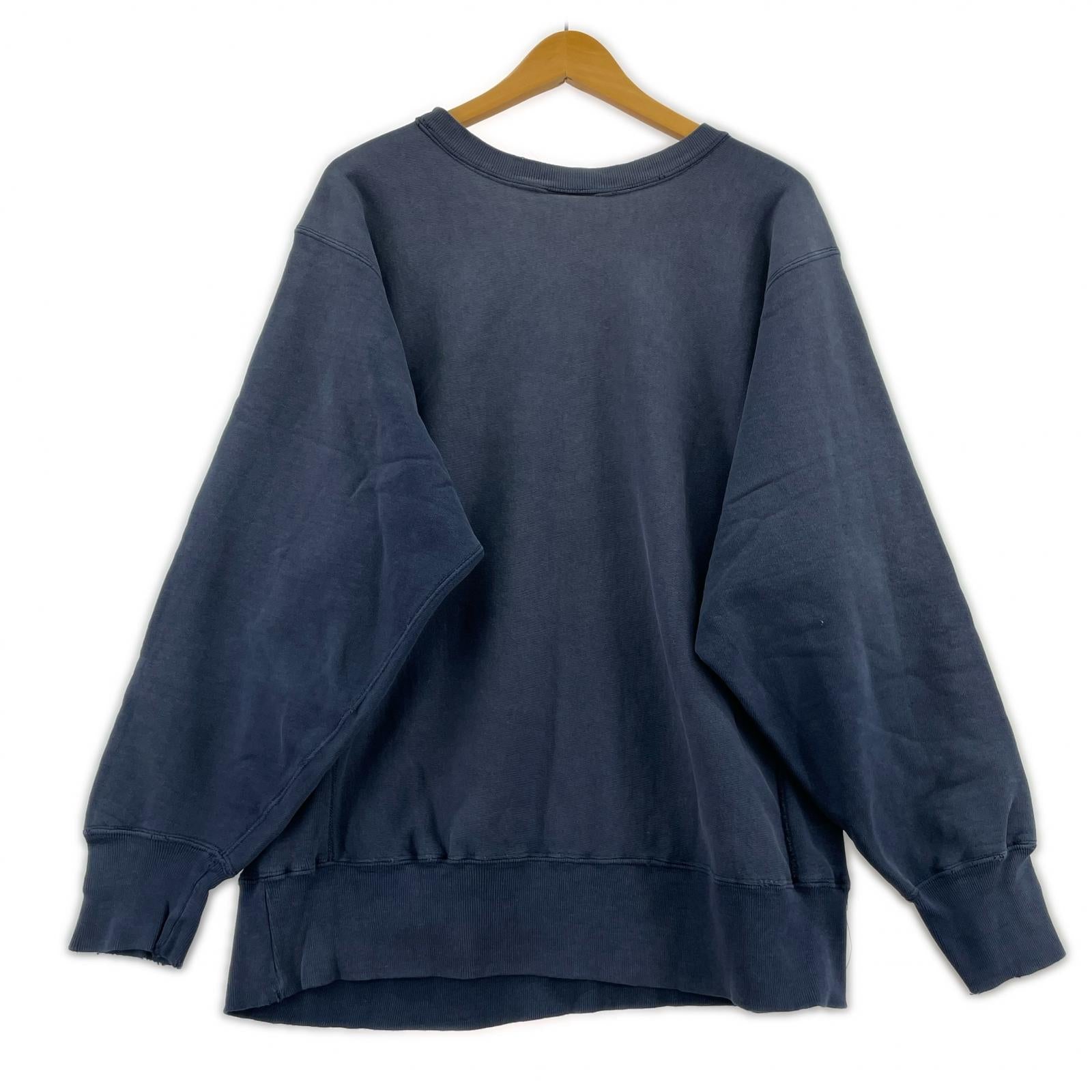 スウェット 80s REVERSE WEAVE スウェット 米国製 目あり ネイビー L L ネイビー