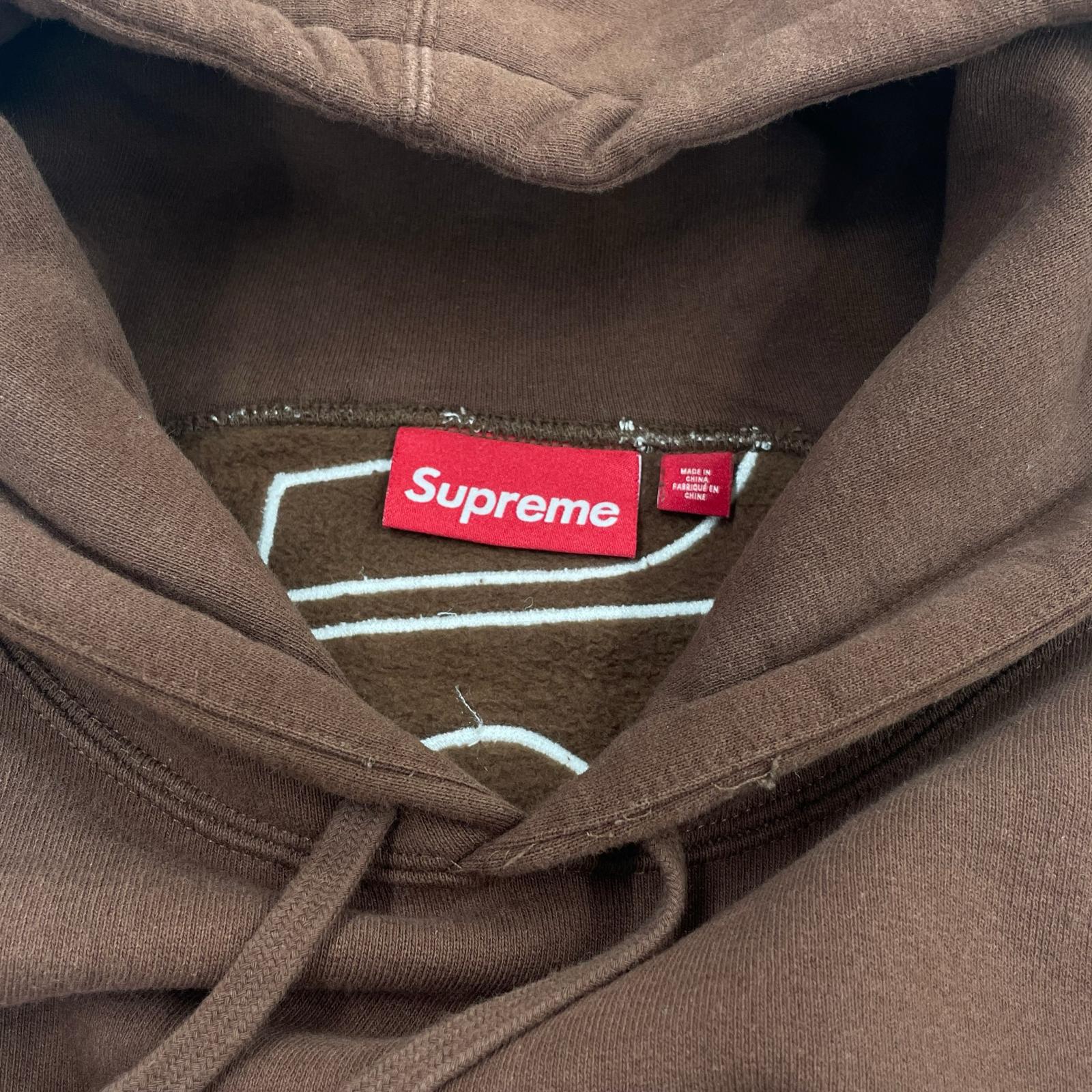 パーカー Supreme Satin Applique Hooded Sweatshirt L ブラウン L ブラウン