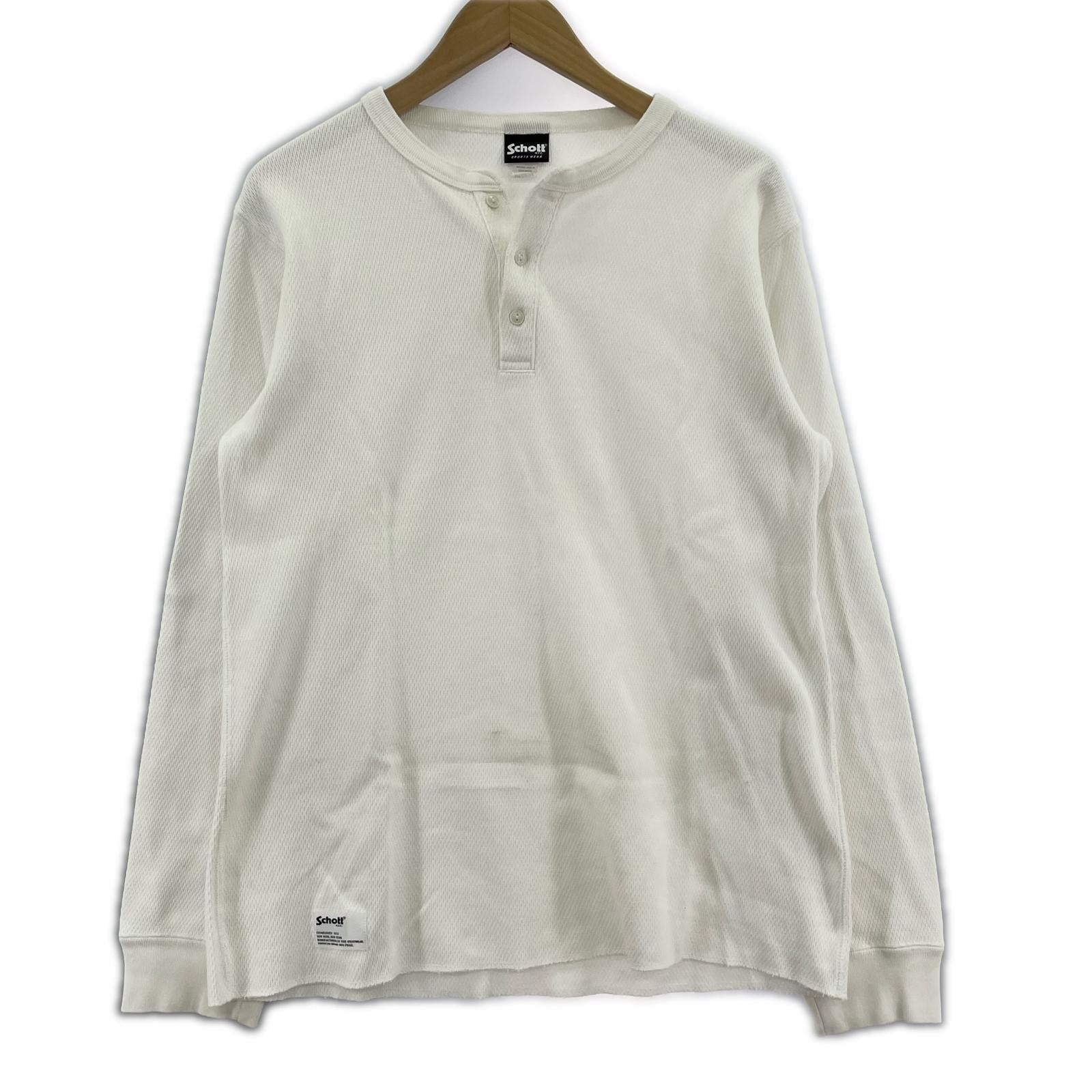 長袖Tシャツ ヘンリーネック サーマルL/S M ホワイト