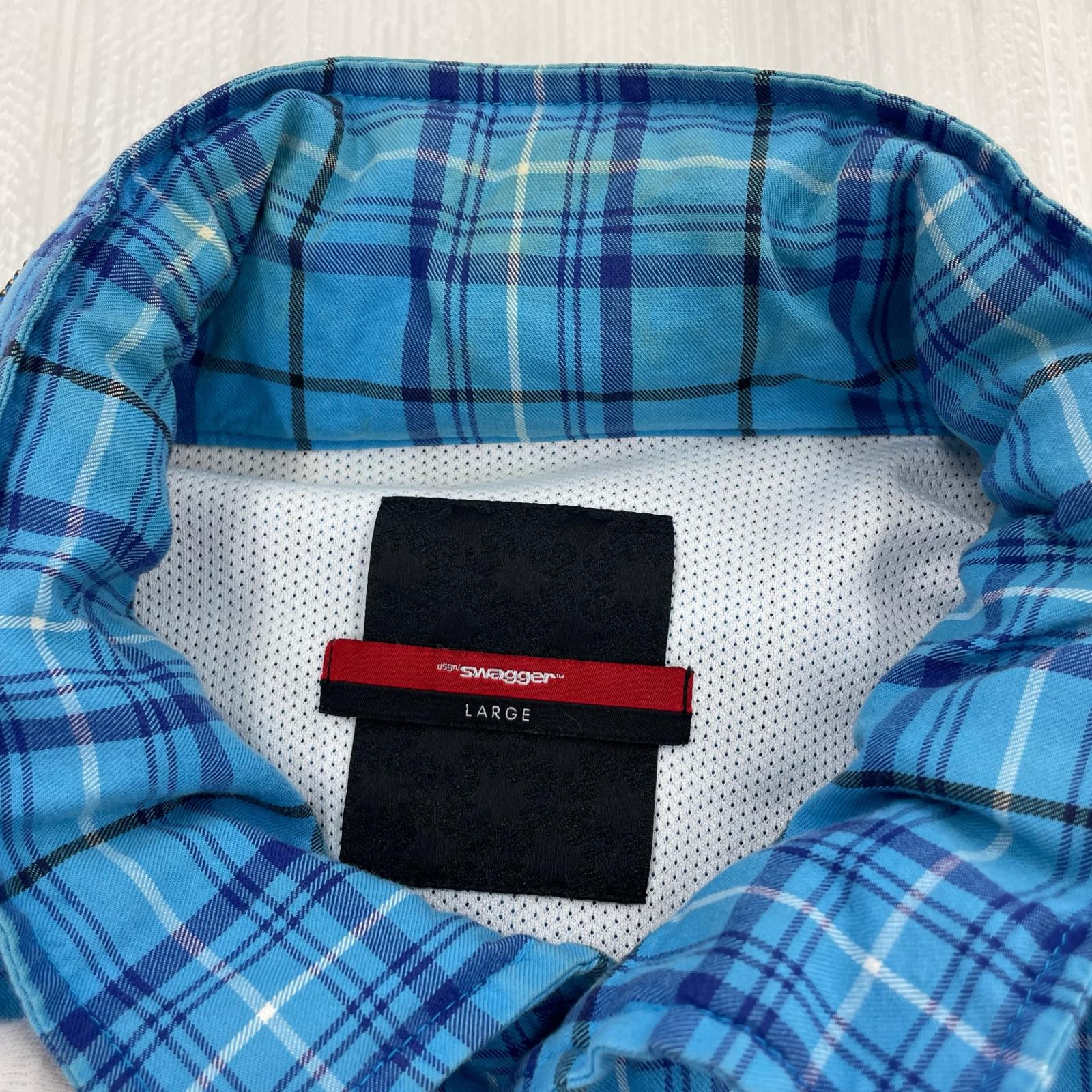 ジャケット 00s チェック M-65type ジャケット BLU L L