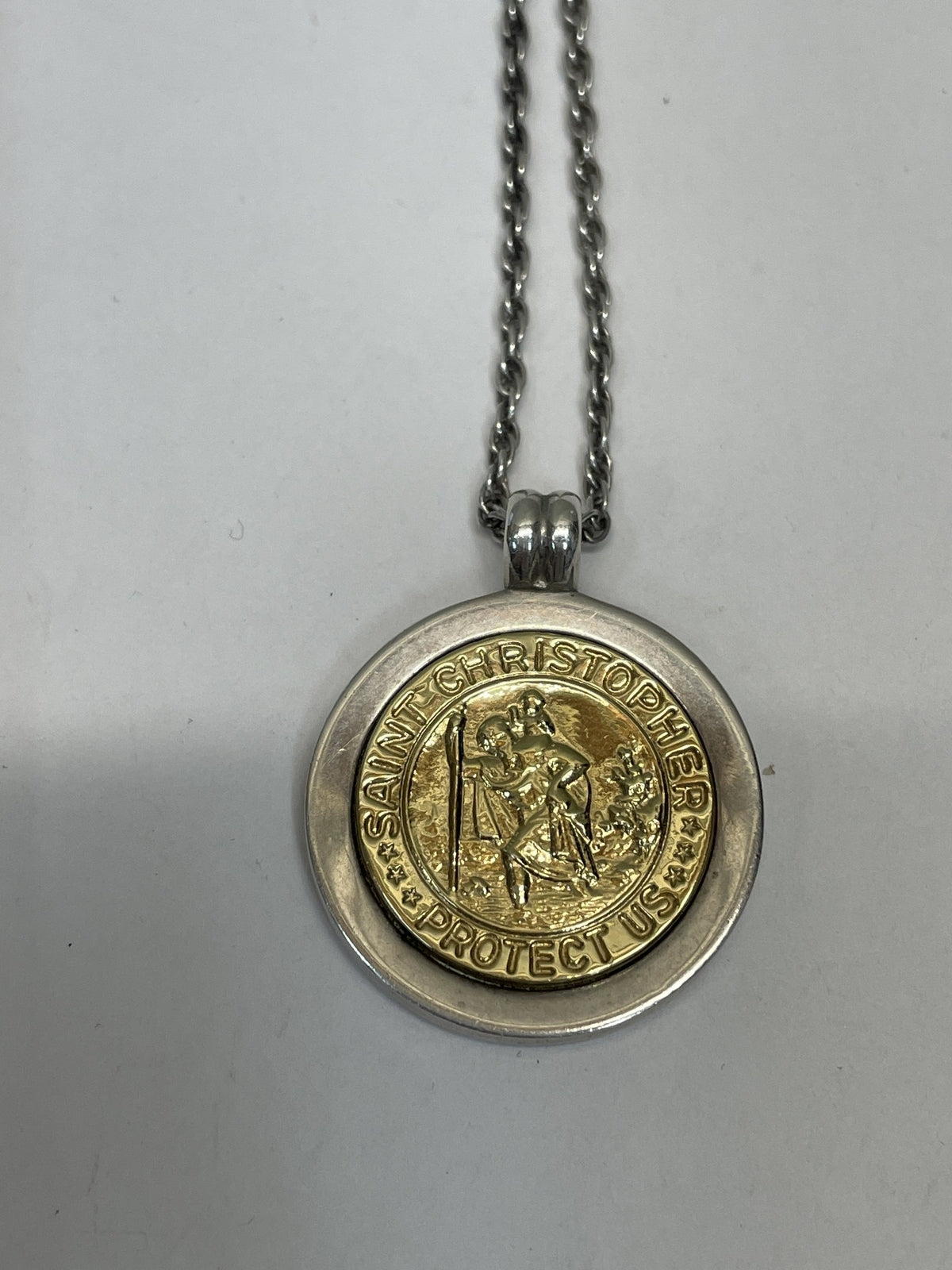 Tiffany&Co. 925/750 コンビ セントクリストファーネックレス