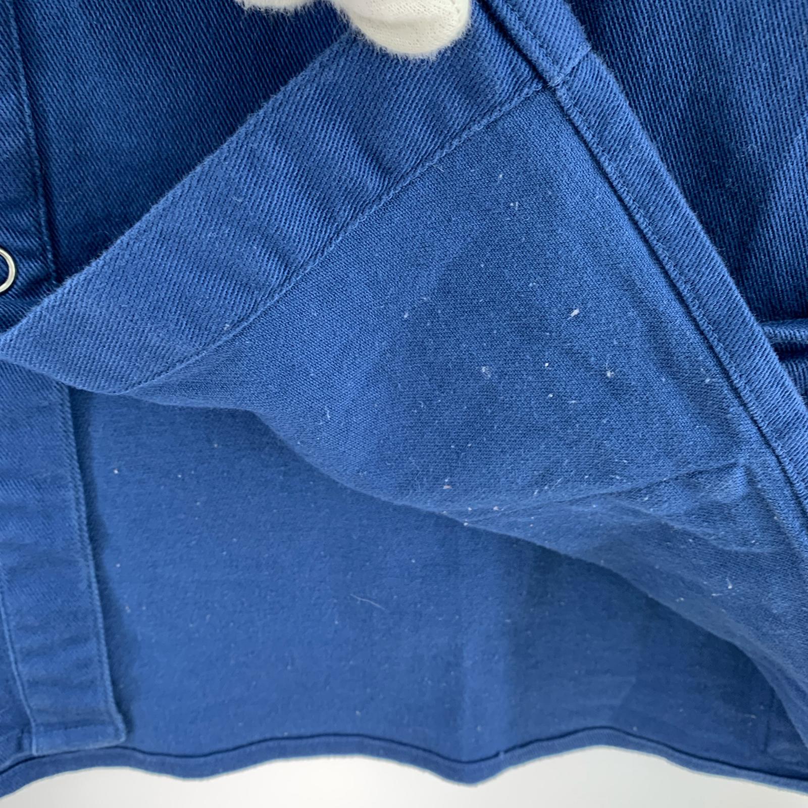 ジャケット バンドカラー カバーオール 青 (XL) ブルー