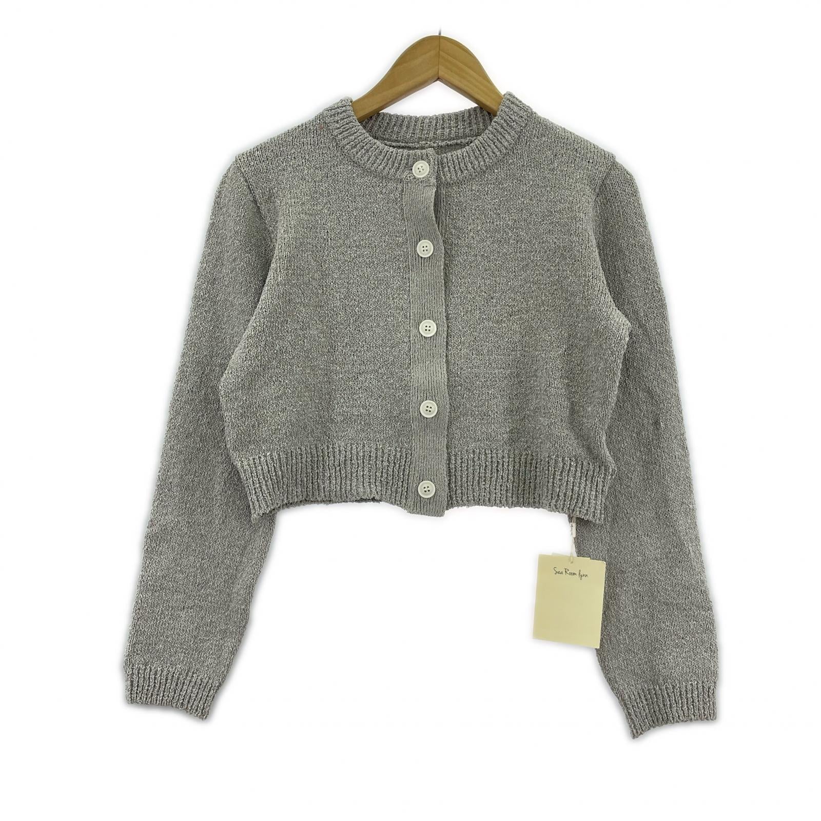 カーディガン sea room lynn PAPER KNIT BASIC グレー