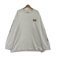 長袖Tシャツ 袖プリント L/Sカットソー ホワイト ホワイト