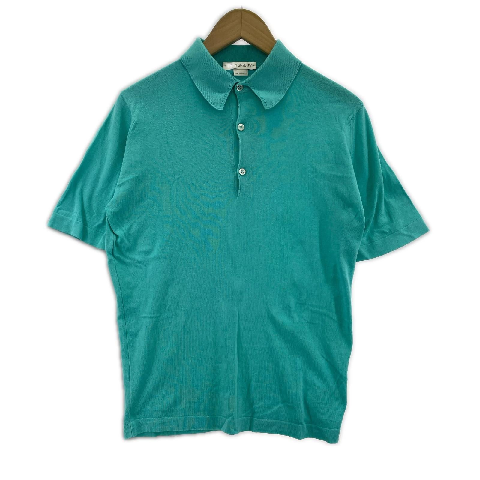 ポロシャツ 英国製 S/S ポロシャツ BLU S ブルー