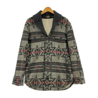 ジャケット ネイティブ柄ショールカラージャケット GRY XS グレー