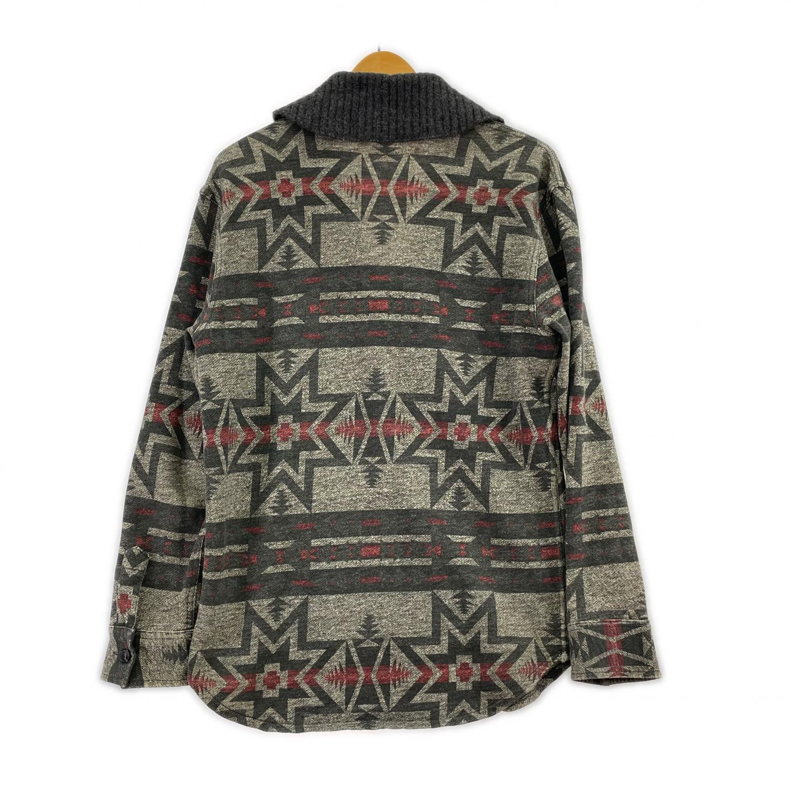 ジャケット ネイティブ柄ショールカラージャケット GRY XS グレー
