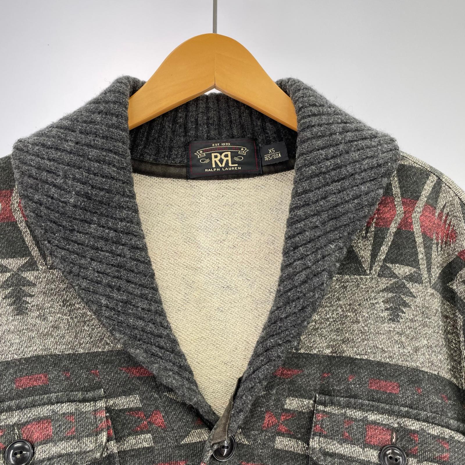 ジャケット ネイティブ柄ショールカラージャケット GRY XS グレー