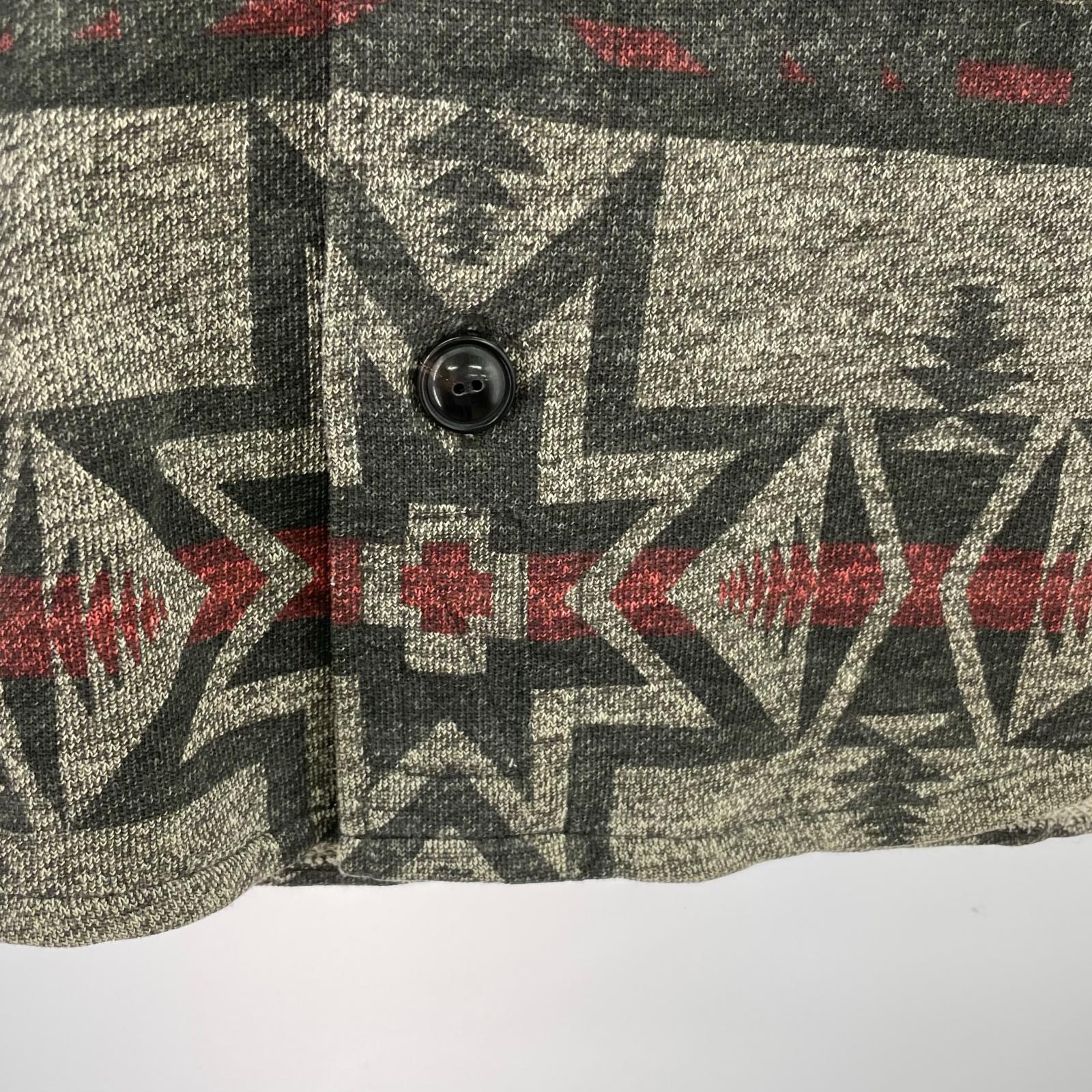 ジャケット ネイティブ柄ショールカラージャケット GRY XS グレー