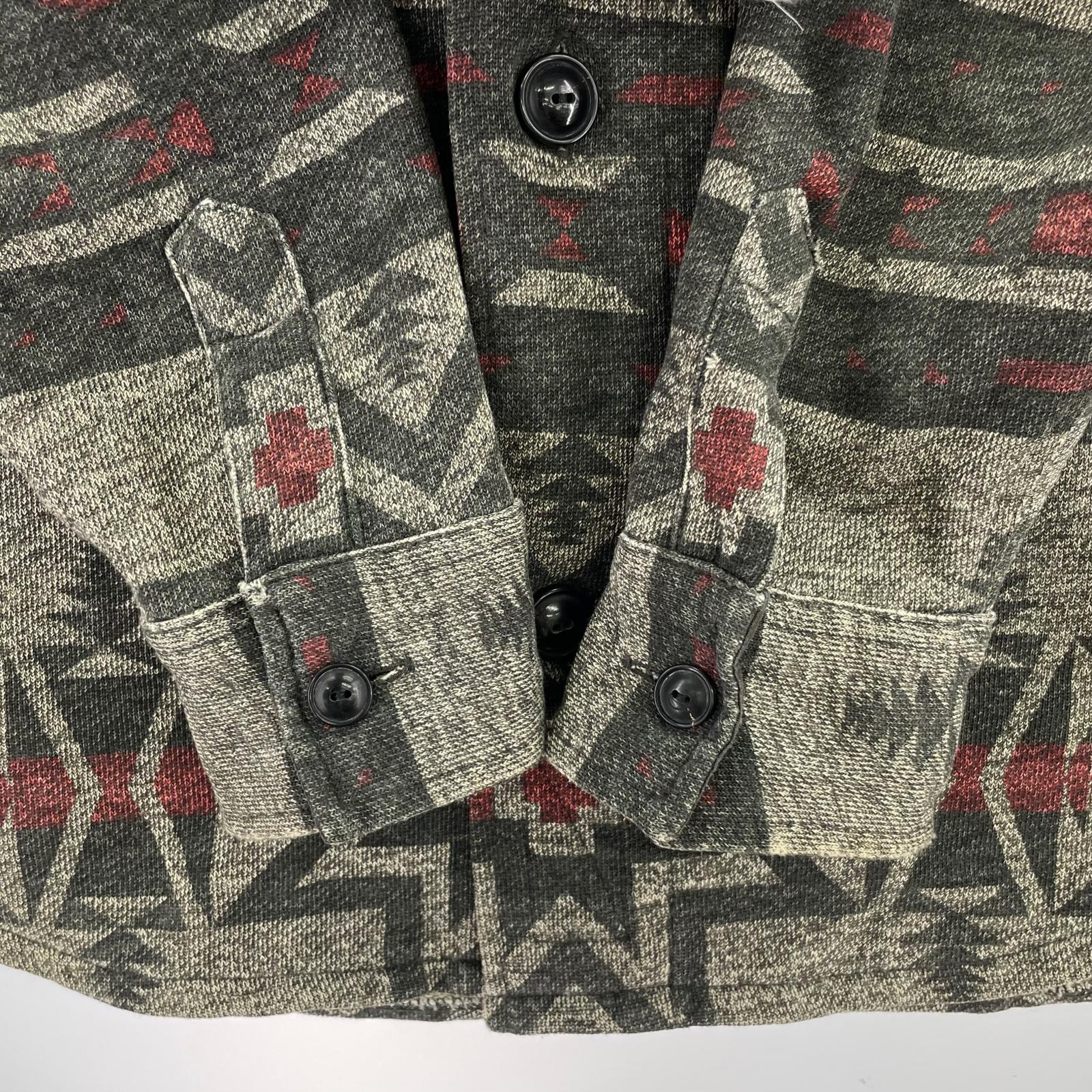 ジャケット ネイティブ柄ショールカラージャケット GRY XS グレー