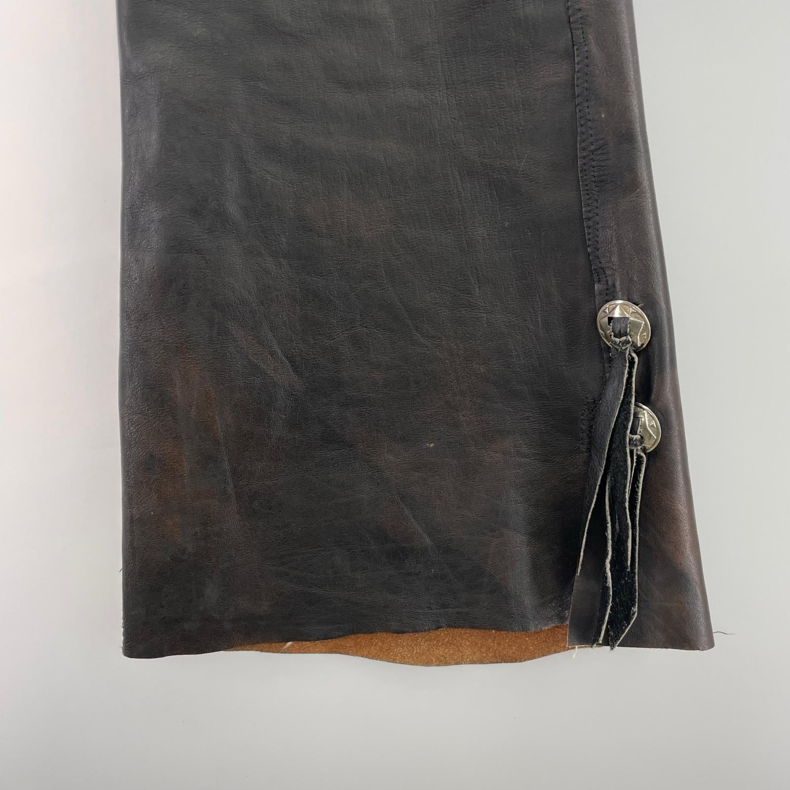 デニムパンツ 70s レザーカスタム ブーツカット 刻印4 42TALON W29 L29 ブラック