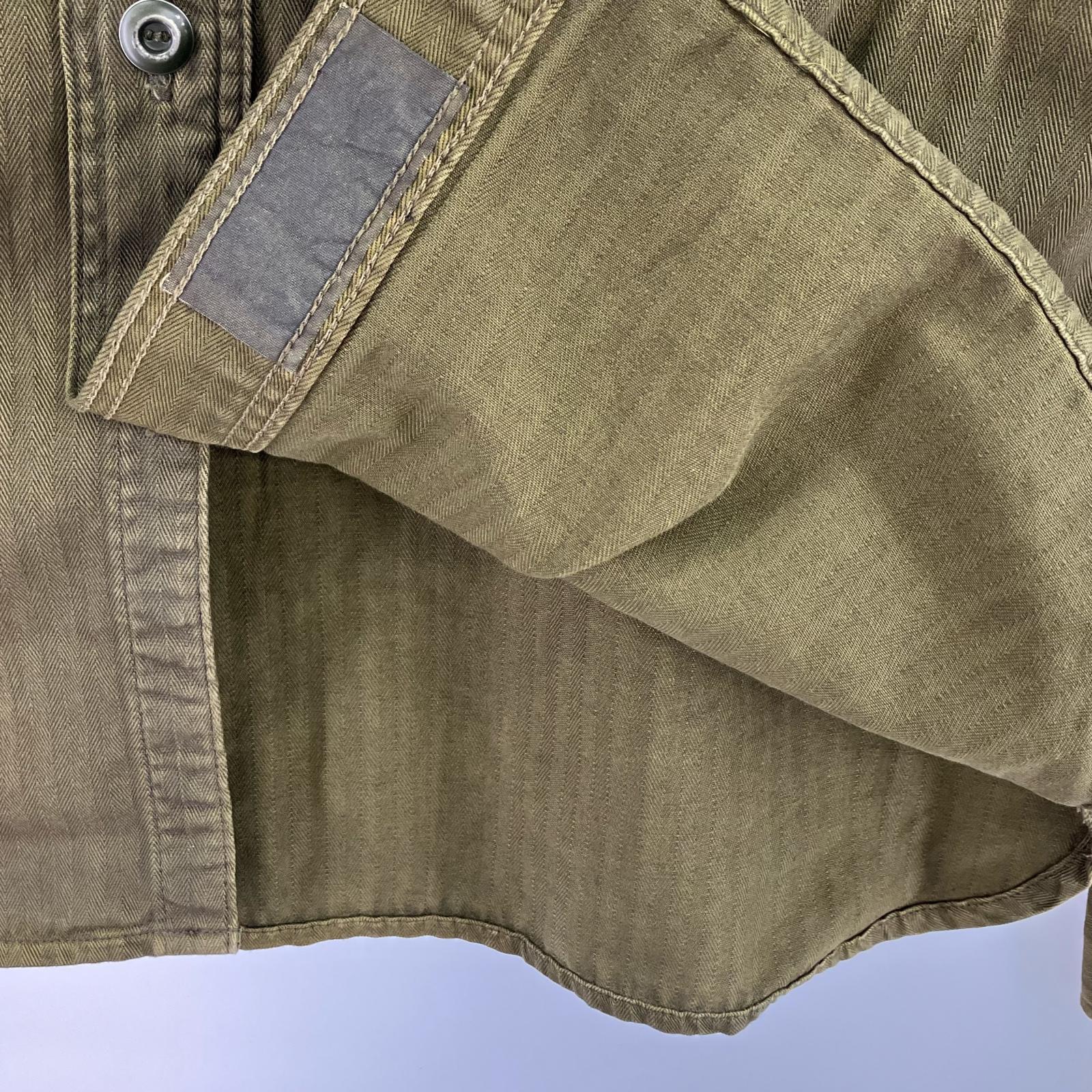 長袖シャツ ミリタリーワークシャツ GRN XS グリーン