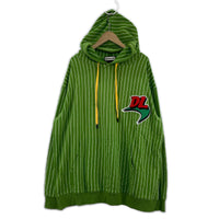 パーカー DUALISM BIGワッペン ストライプ (2XL) 緑 グリーン