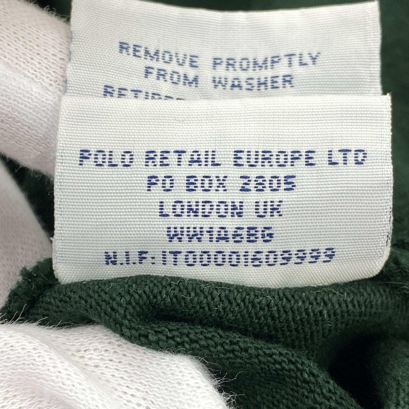 長袖Tシャツ ラガーシャツ ボーダー ワッペン 緑 (L) L