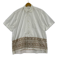 半袖シャツ COMME des GARCONS SHIRT 裾刺繍デザイン S/Sシャツ S ホワイト S ホワイト