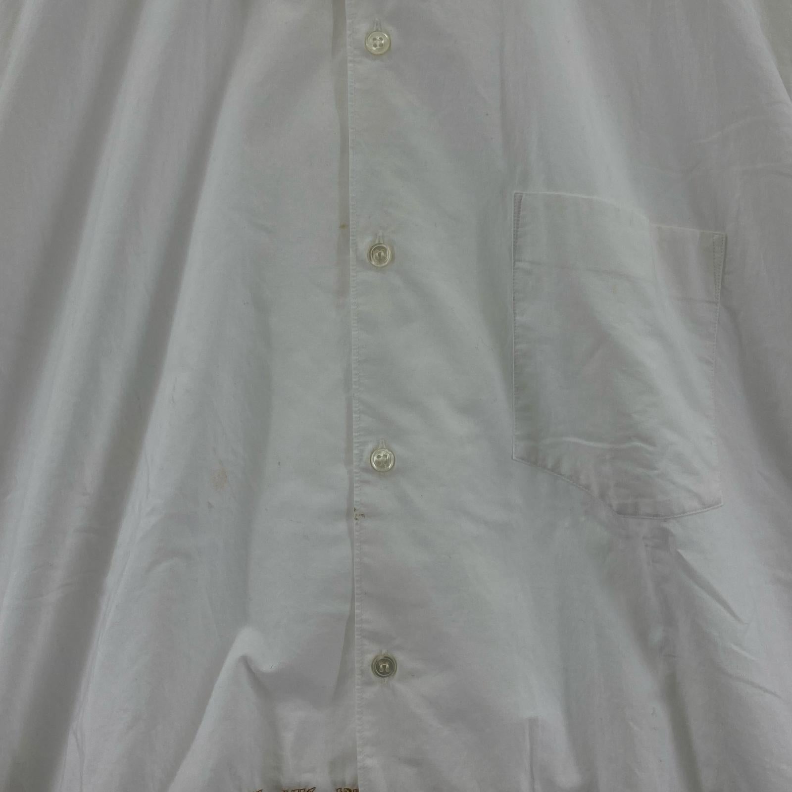 半袖シャツ COMME des GARCONS SHIRT 裾刺繍デザイン S/Sシャツ S ホワイト S ホワイト