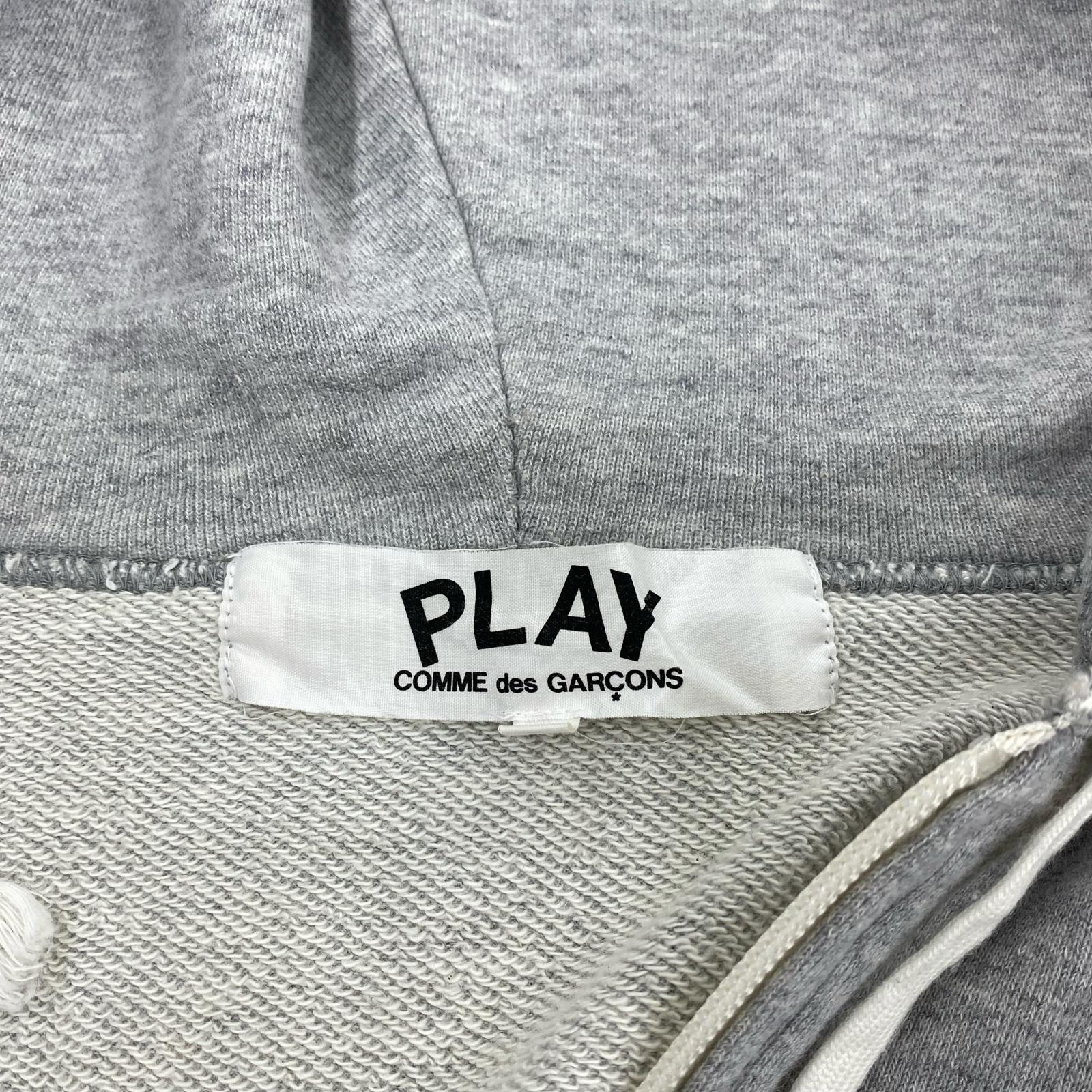 パーカー PLAY COMME des GARCONS ハート刺繍 ジップパーカー L グレー L グレー