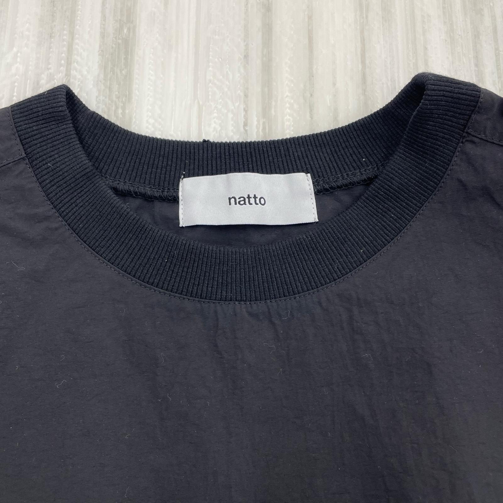 半袖Tシャツ natto ナイロン ドローコード 黒 ブラック