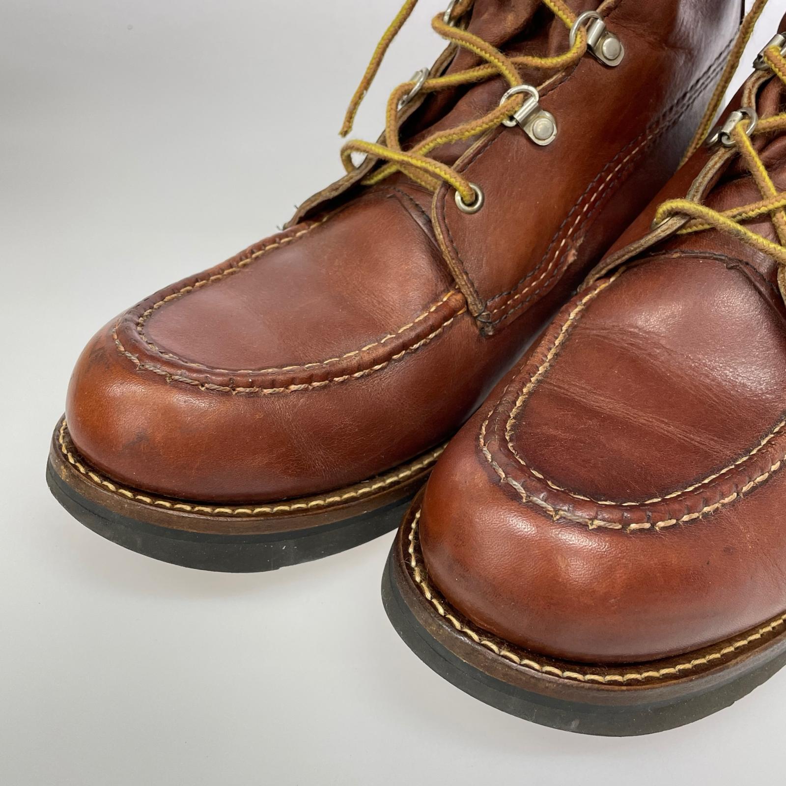 ブーツ 80s MASON CHIPPEWA モックトゥ (US9D) ビブラムソールに交換 ブラウン