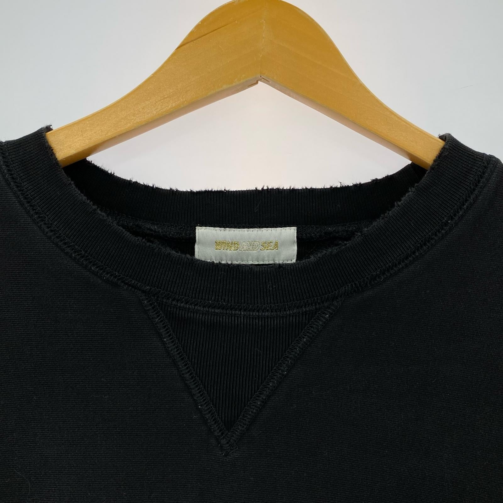 スウェット WIND AND SEA WDS SEA Damaged Crew neck 加工スウェット XL ブラック ブラック
