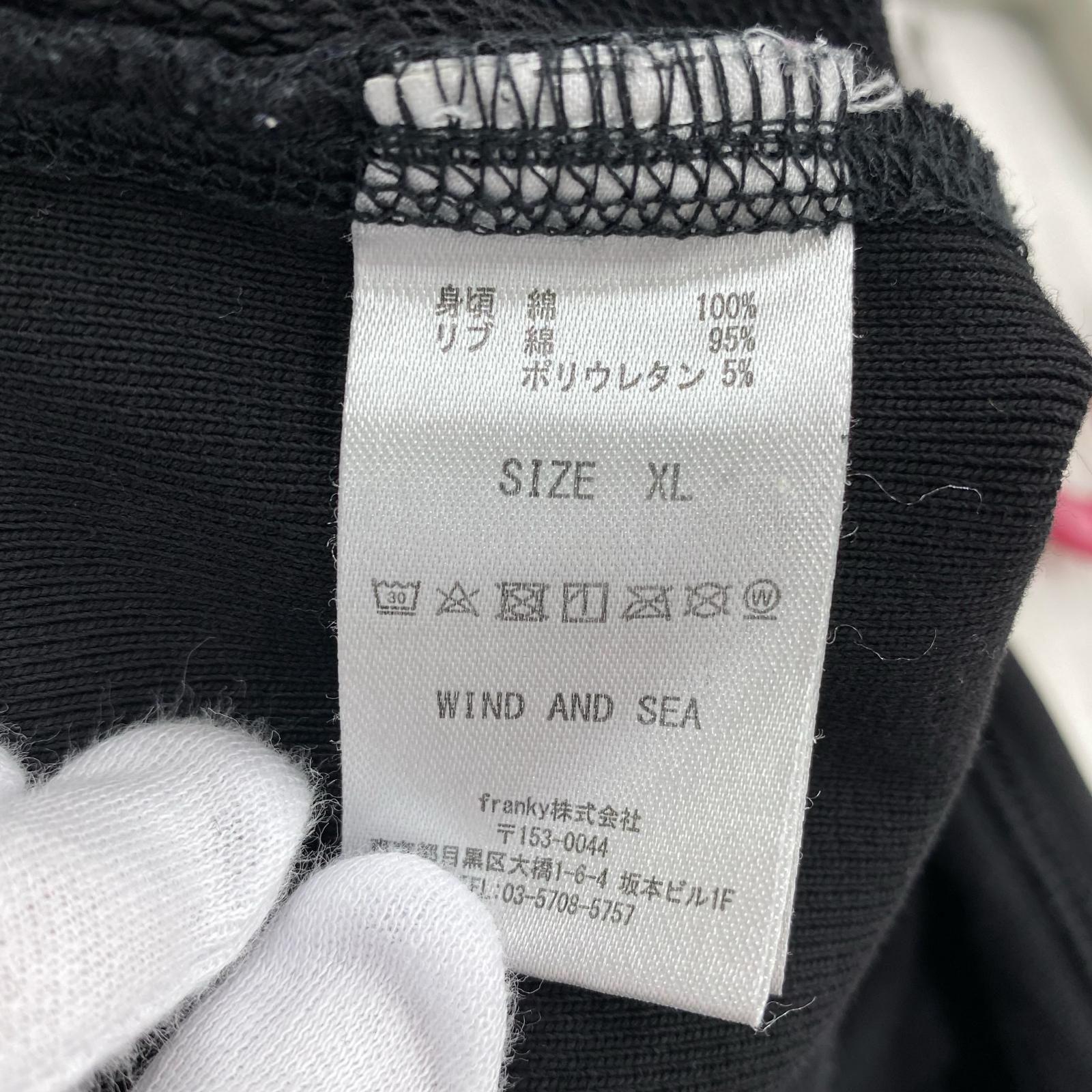 スウェット WIND AND SEA WDS SEA Damaged Crew neck 加工スウェット XL ブラック ブラック