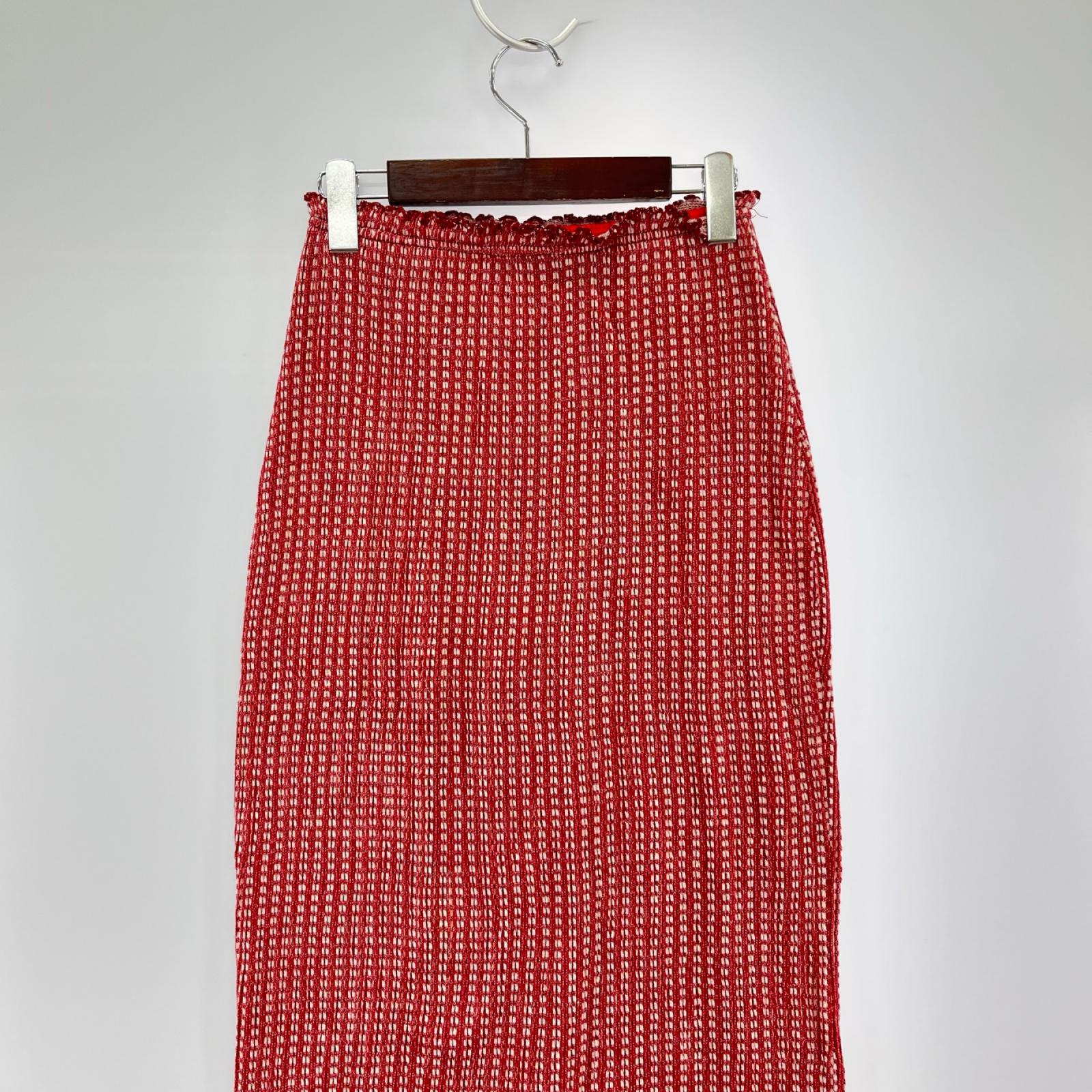 ロングスカート RED 日本製 フリー
