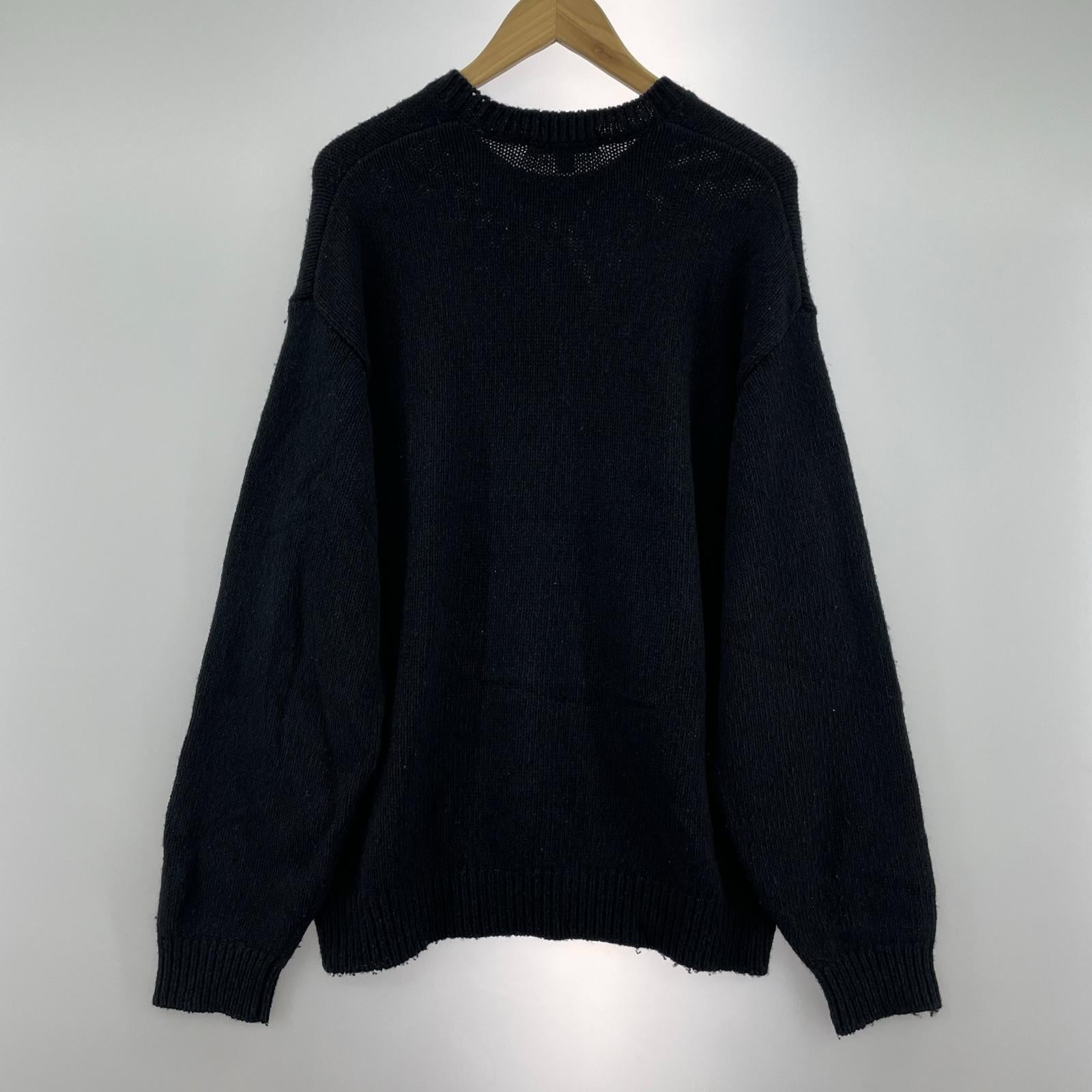 ニット CONTRAST LOGO SWEATER M ブラック