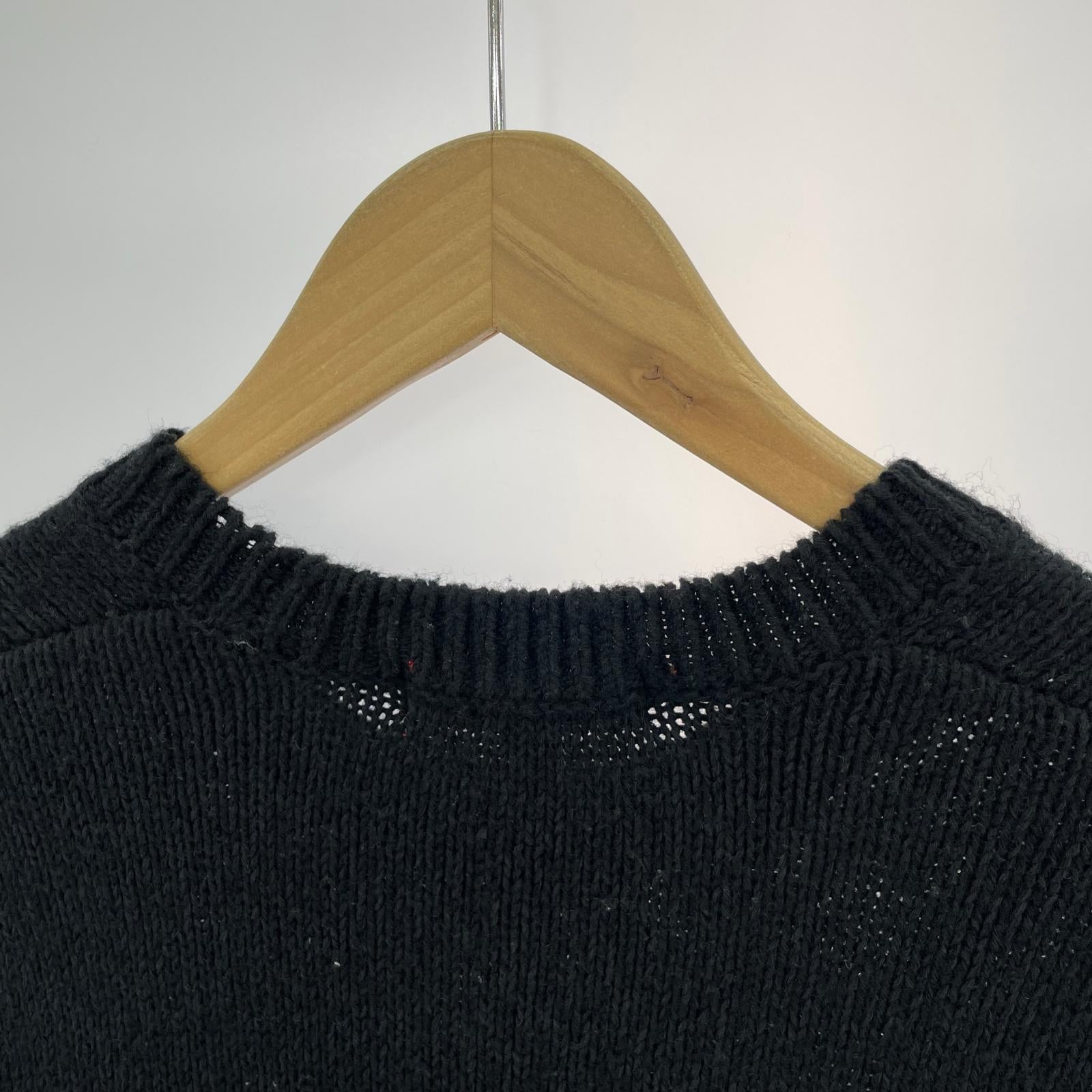 ニット CONTRAST LOGO SWEATER M ブラック