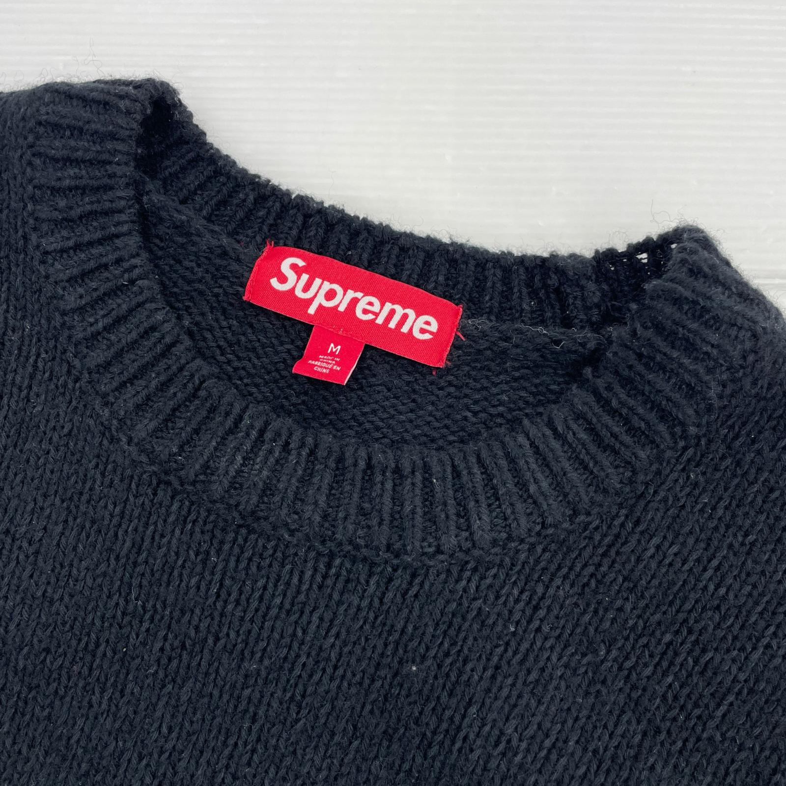 ニット CONTRAST LOGO SWEATER M ブラック
